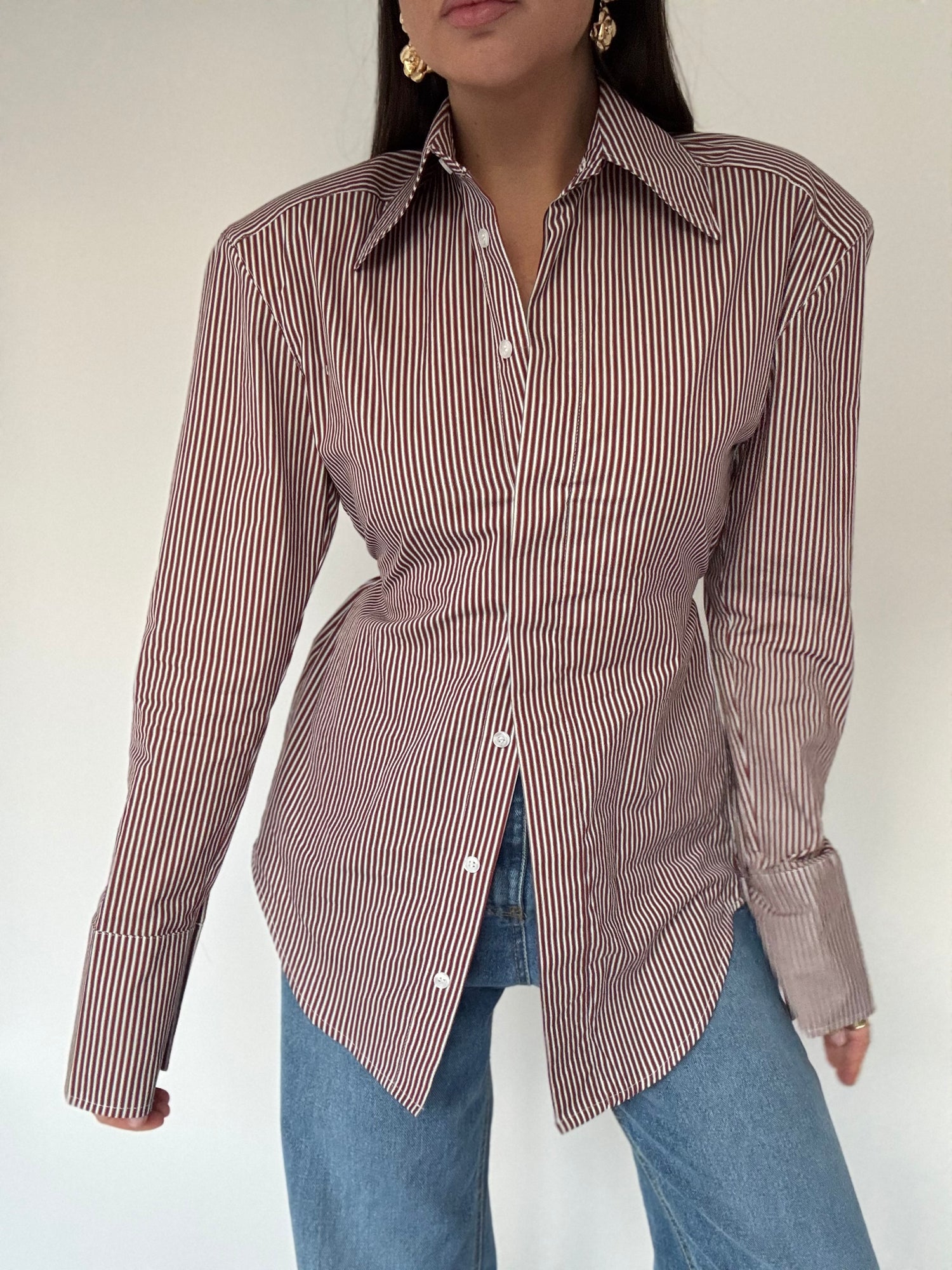 Camicia ‘MAXI SPALLINA+CRAVATTA 3&33’ righe Bordeaux