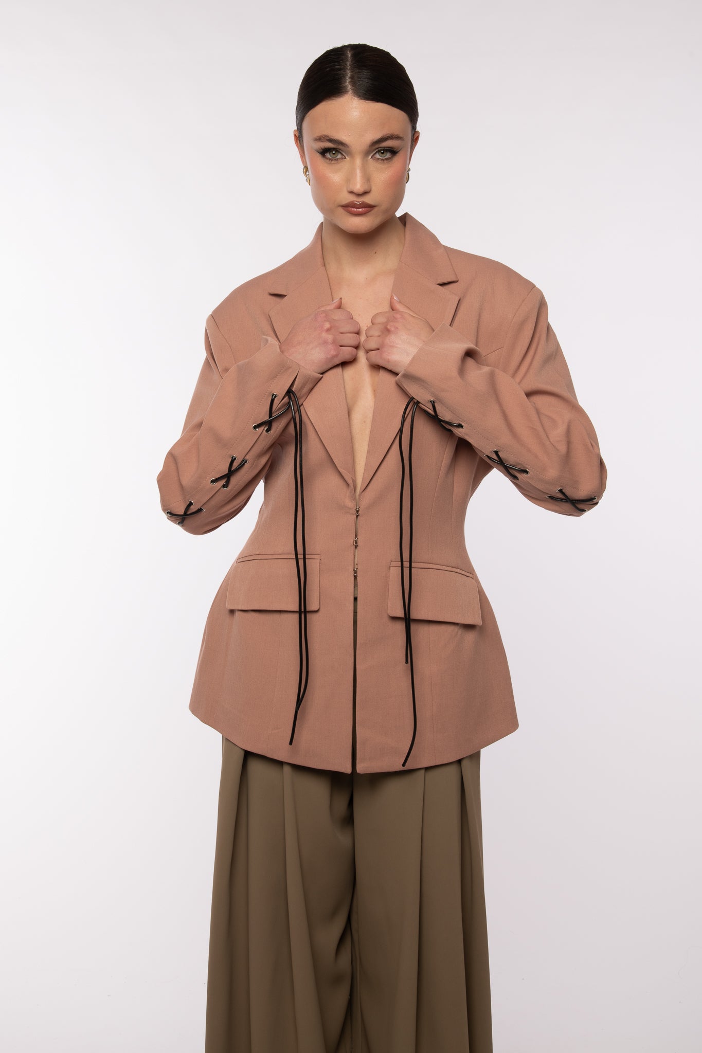 Blazer ‘LA VIA’ con stringhe Rosa