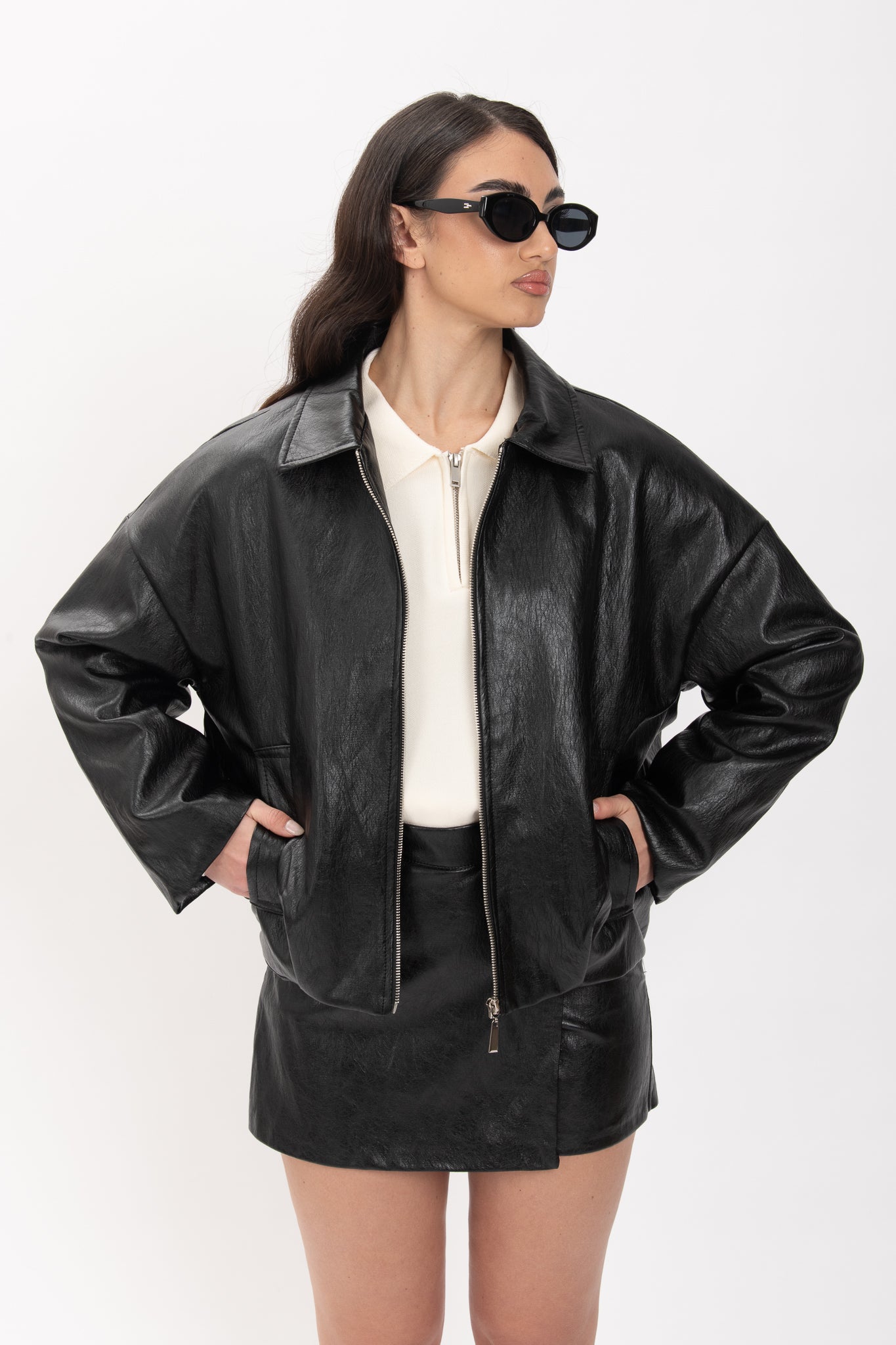 Bomber ‘IN ECOPELLE’ Nero