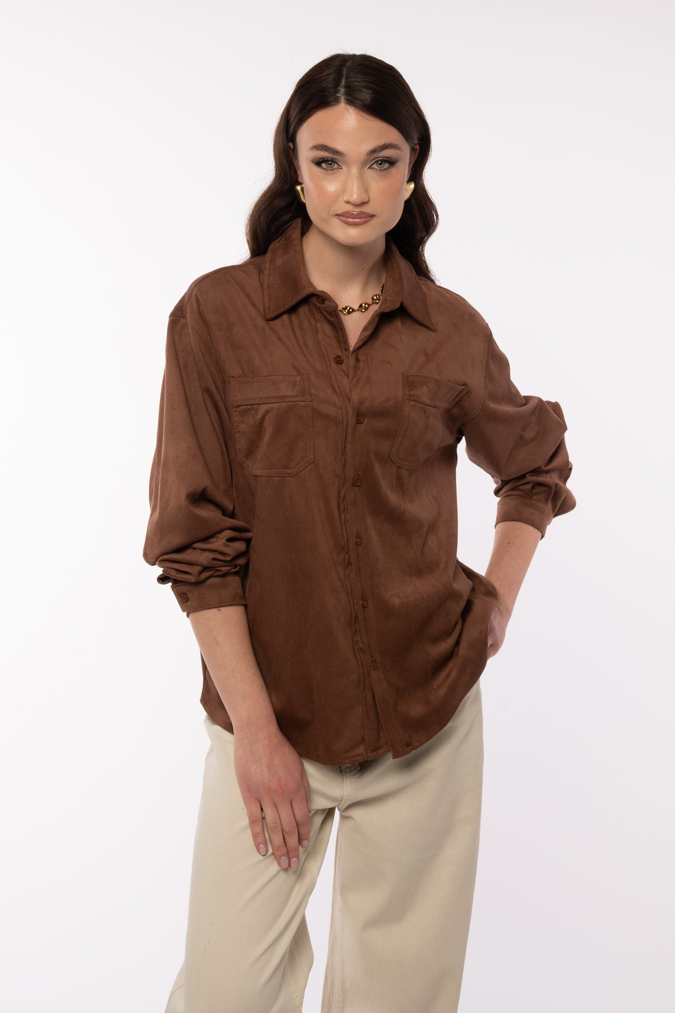 Camicia ‘SUEDE’ 3&33 Cacao