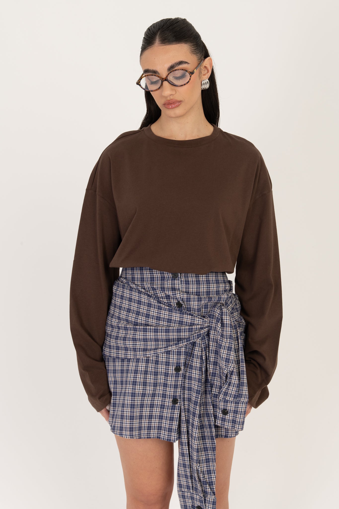 Maglia ‘SPACCO LATERALE’ 100%COTONE Cacao