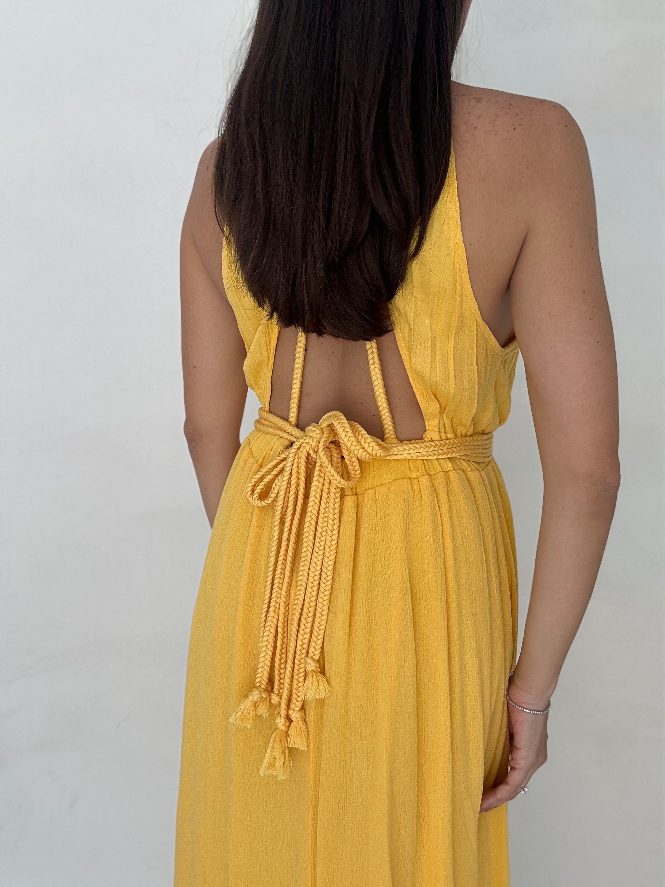 Abito ‘EUPHORIA’ con treccia Giallo