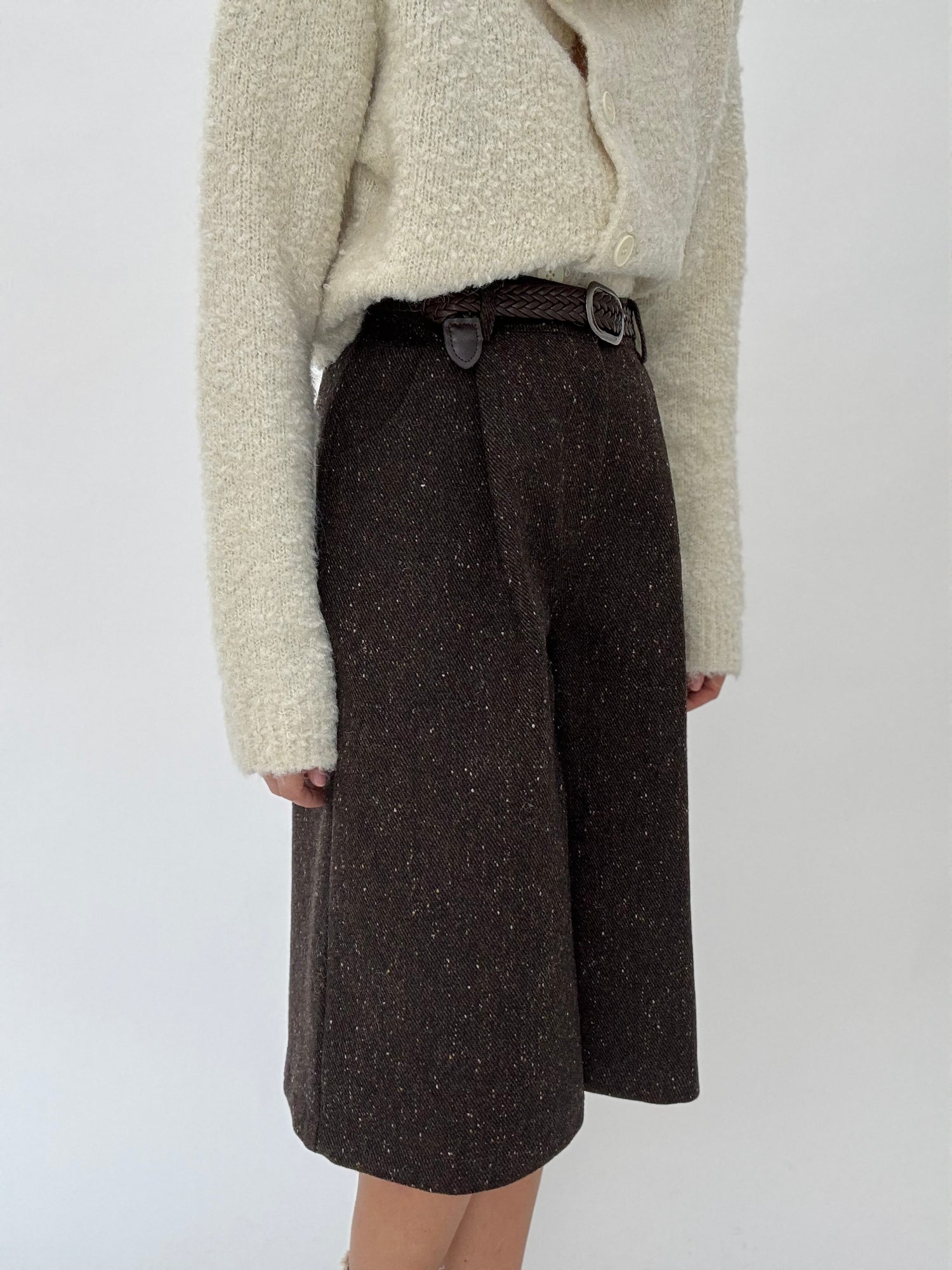 Bermuda ‘50%LANA’ con cintura Cacao