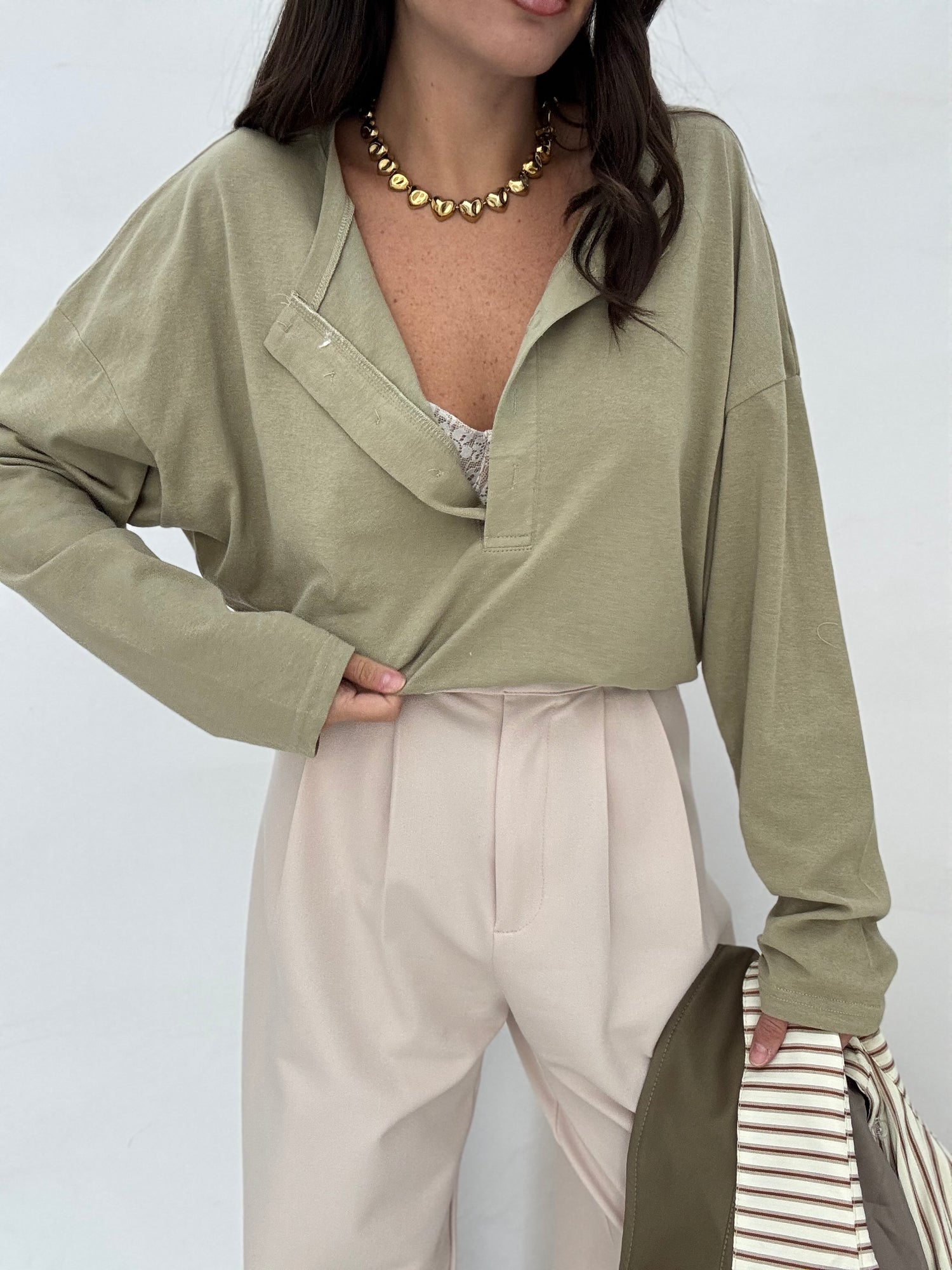 Maglia ‘BOTTONCINI’ Verde Militare