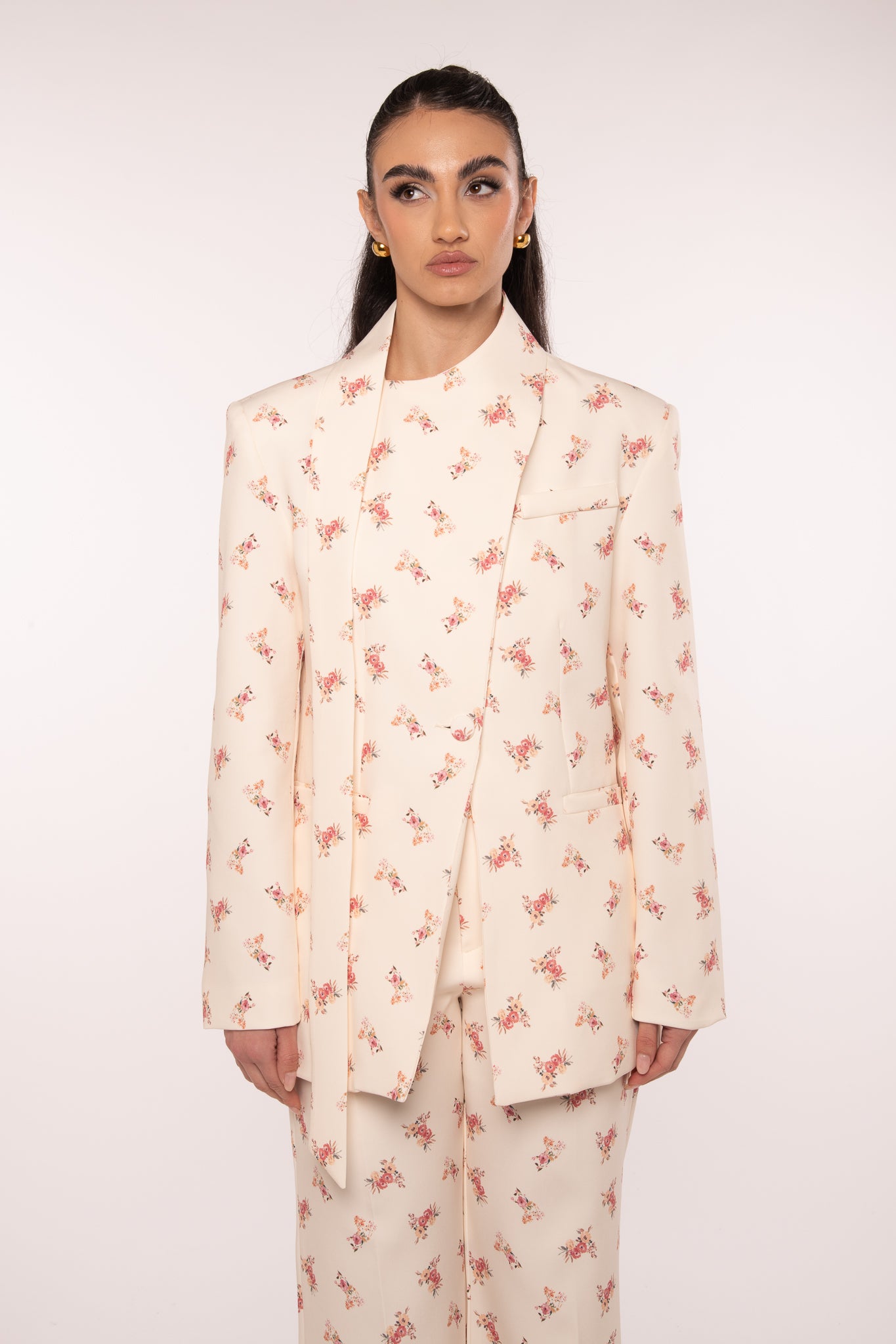 Blazer ‘CON FUSCIACCA BY LUMINA’ Floreale Panna