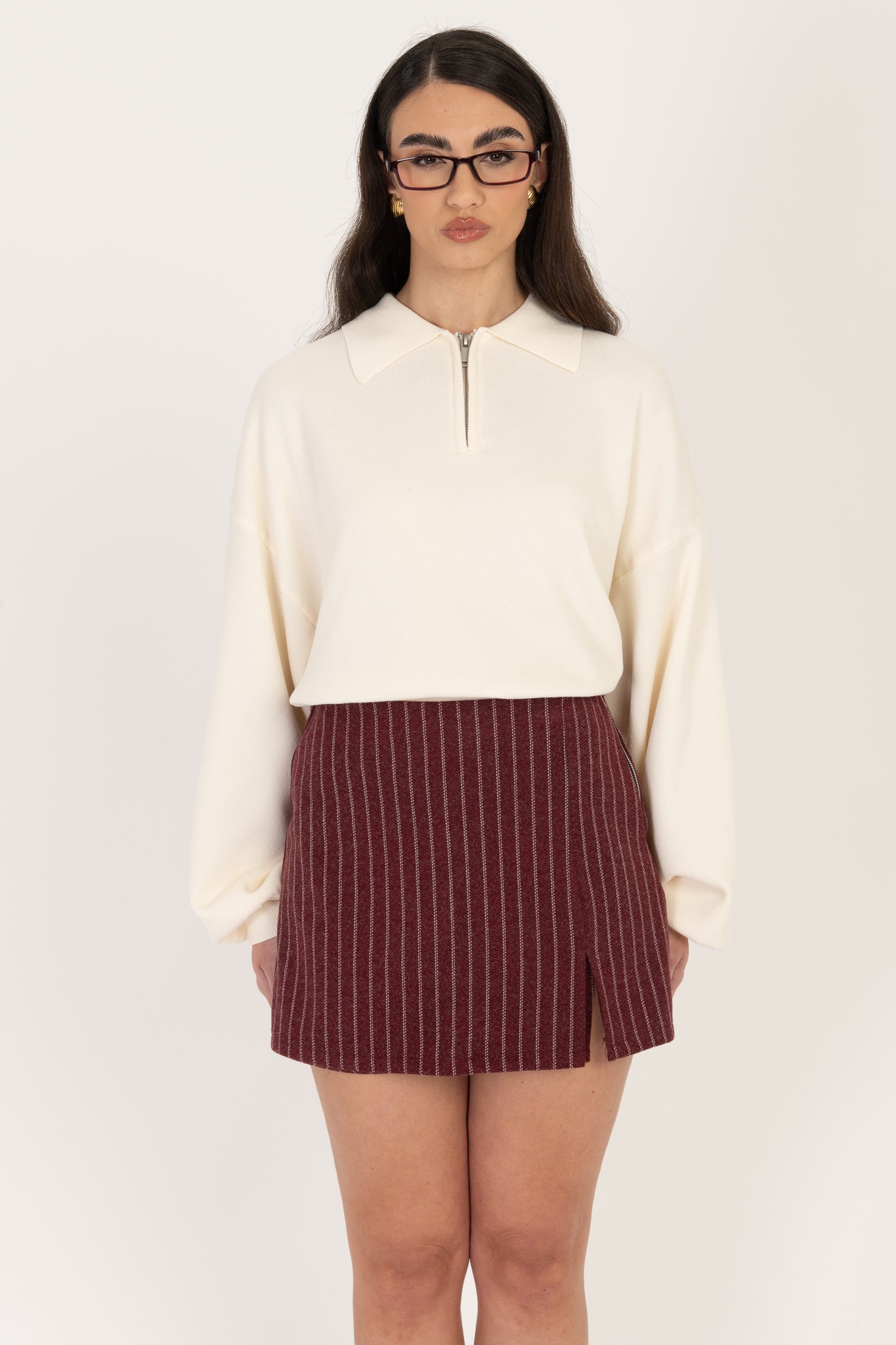 Gonna/Pantaloncino ‘GESSATA’ Bordeaux