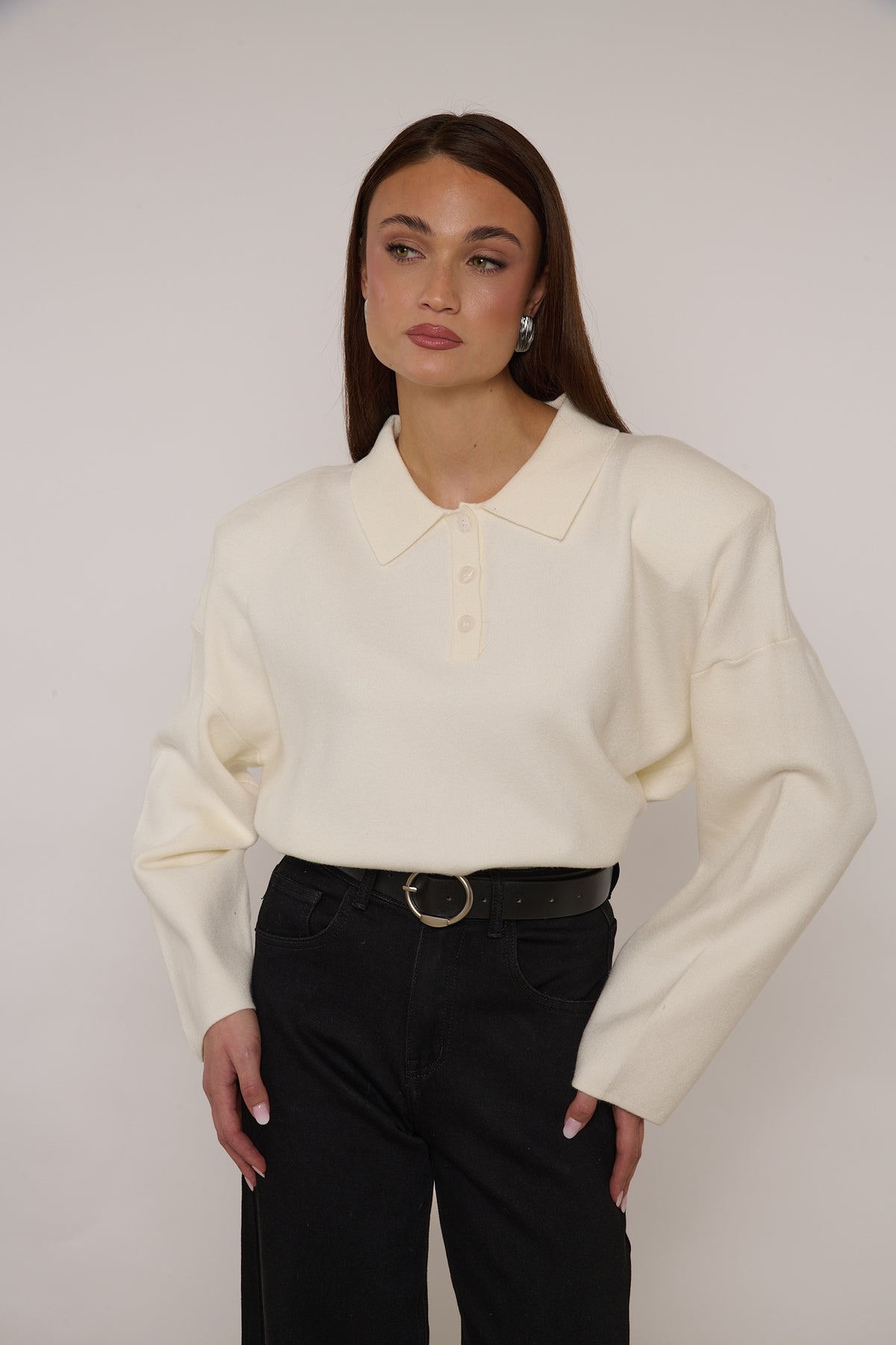 Maglione/Polo con spalline Panna