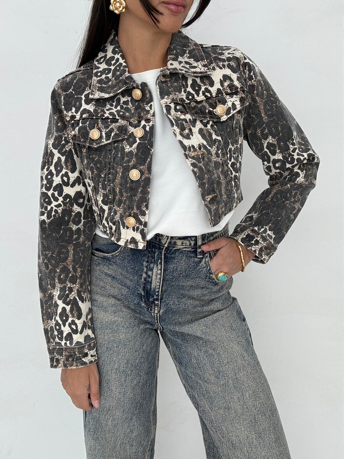 Giacca crop ‘ANIMALIER’