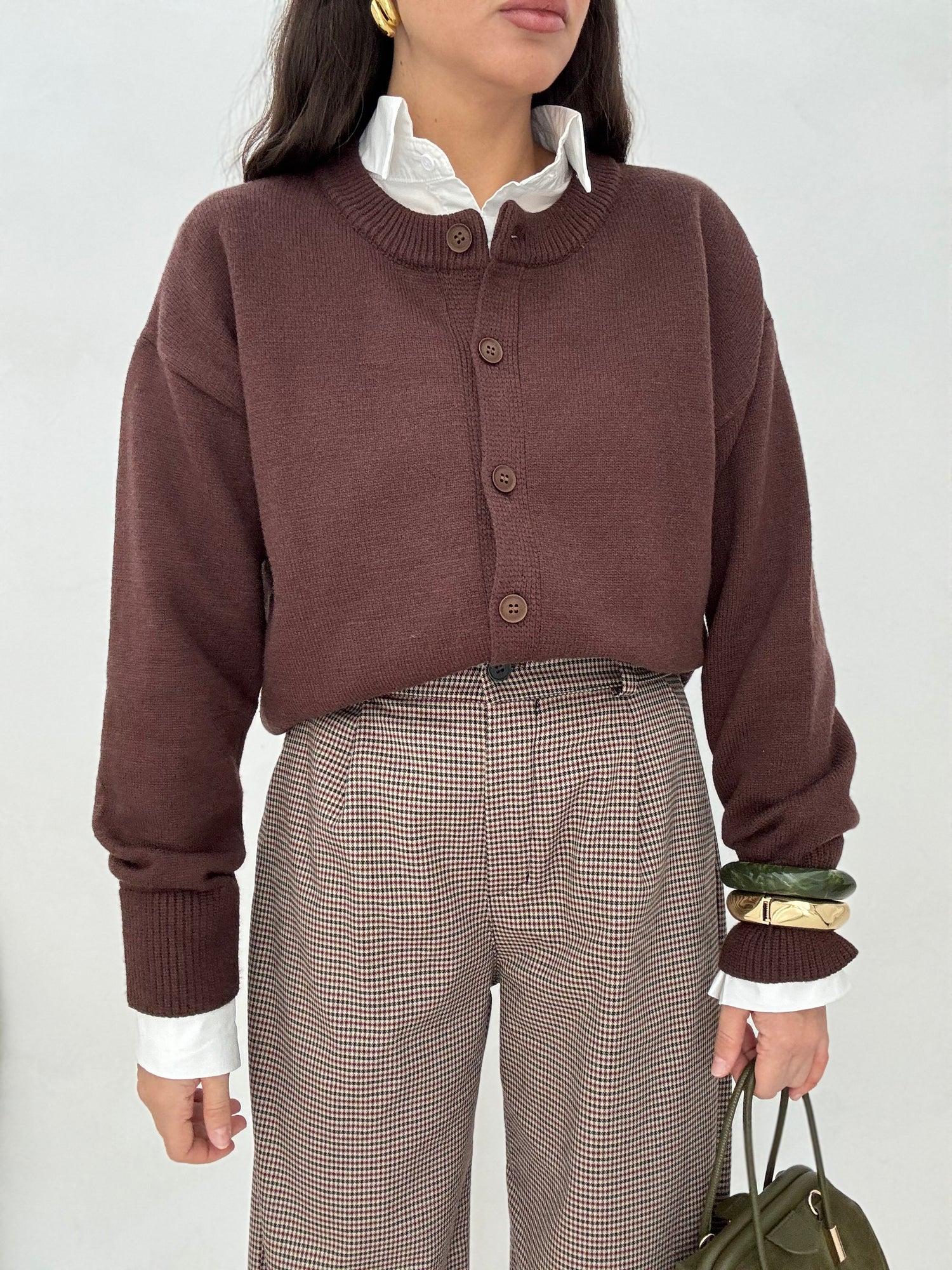 Cardigan ‘BOTTONCINI 22%LANA’ Cacao