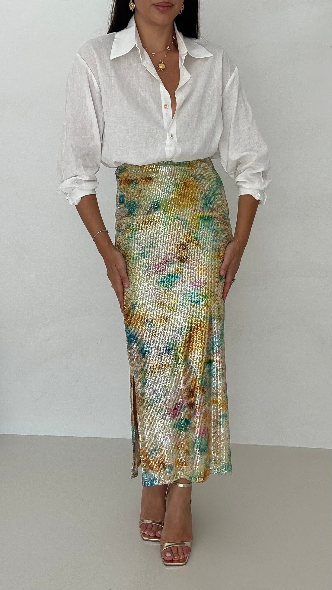 Gonna Longuette ‘PAILLETTES’ Multicolor