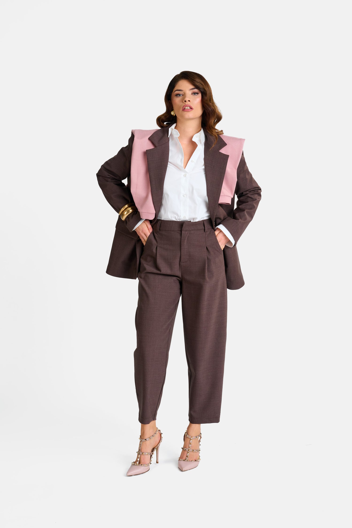 Pantalone ‘BARREL 52%LANA 3&33’ Cacao