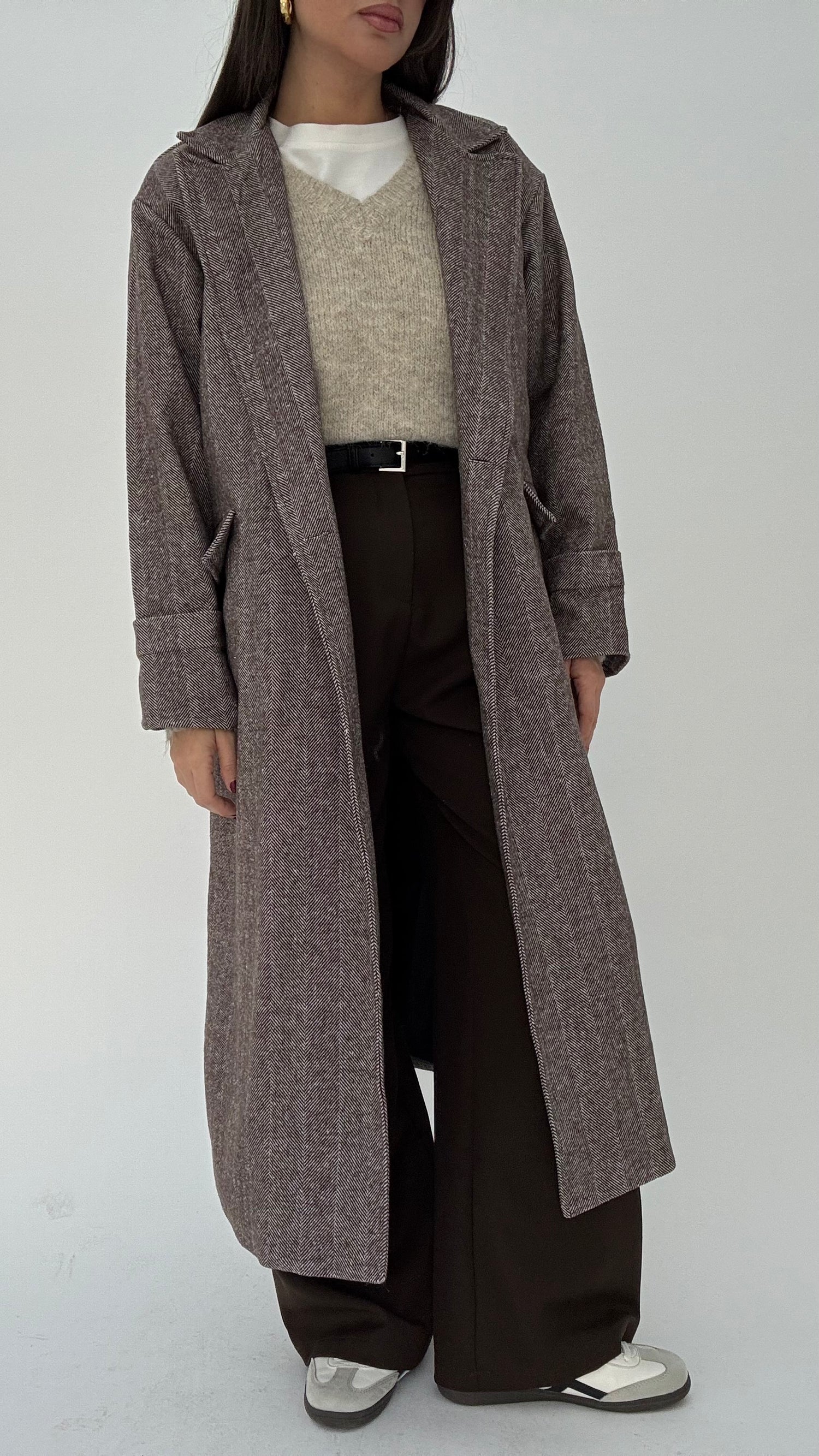 Cappotto ‘MELANY SPIGATO’ 2% LANA Cacao