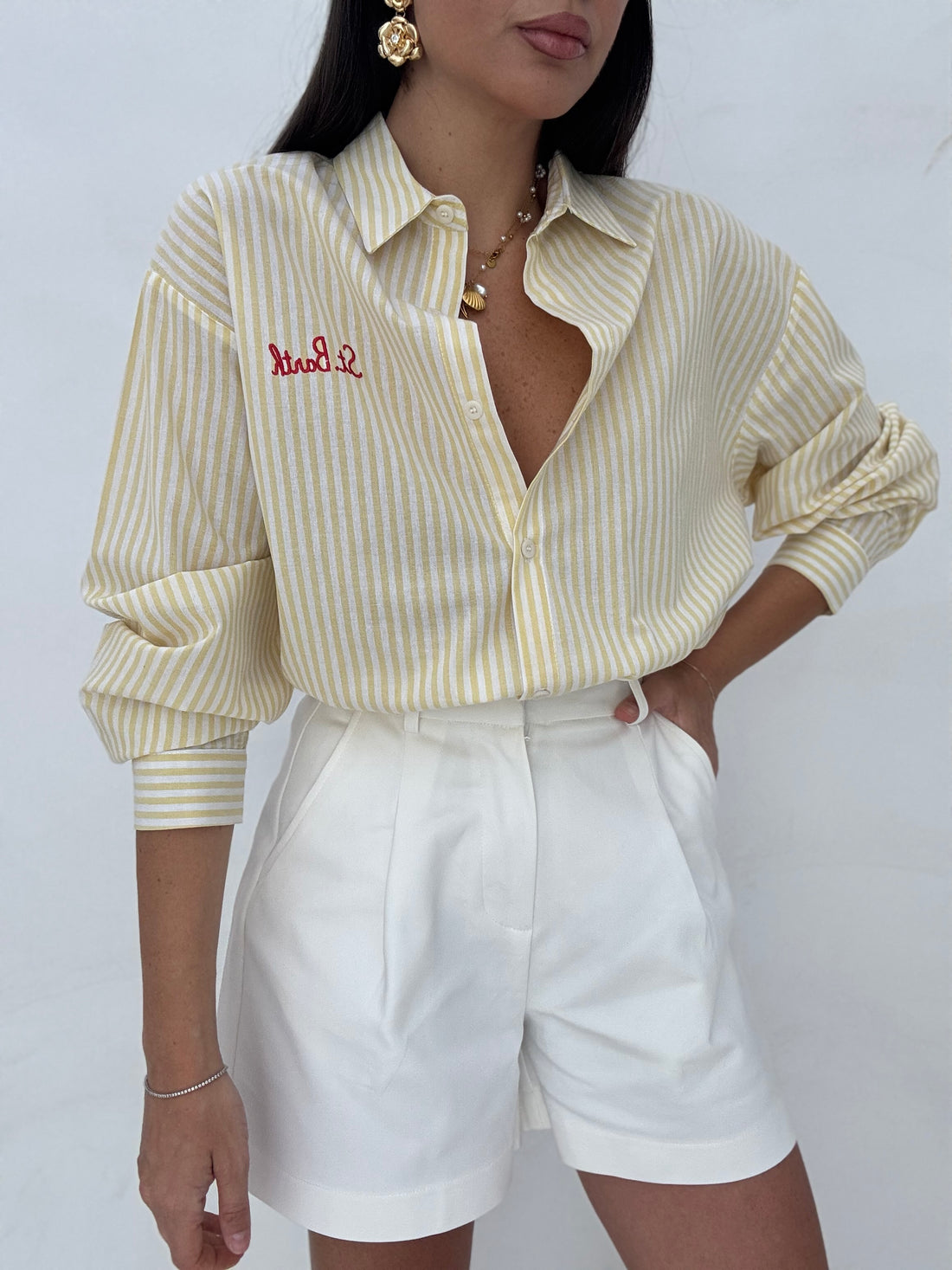 Camicia ‘BARTH’ 100% COTONE righe Gialle