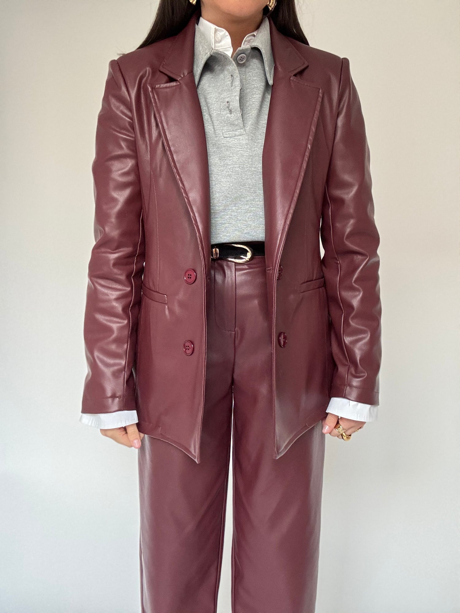 Blazer Ecopelle ‘3&33’ Bordeaux