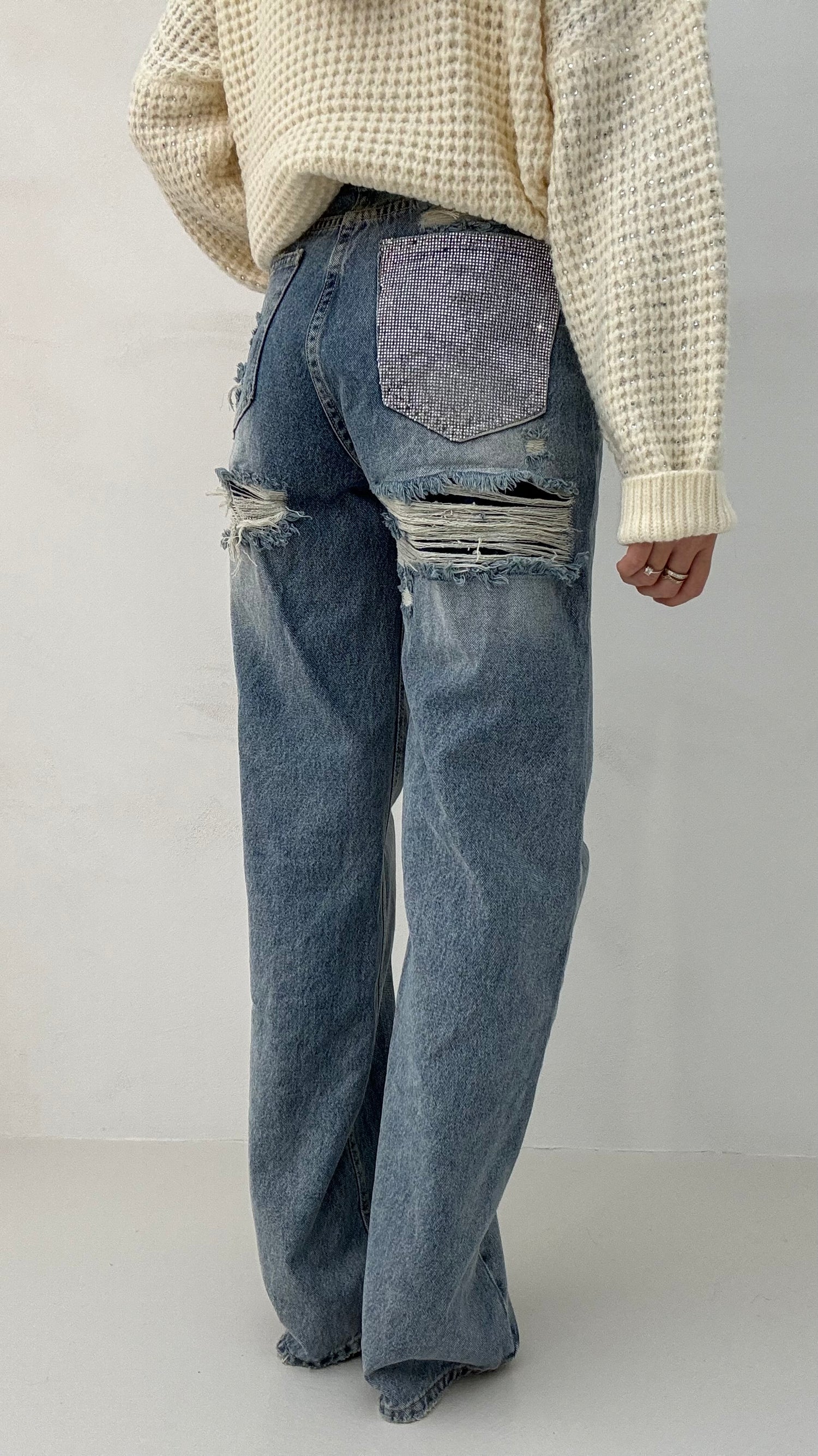 Jeans ‘TASCA CON STRASS’ Denim chiaro