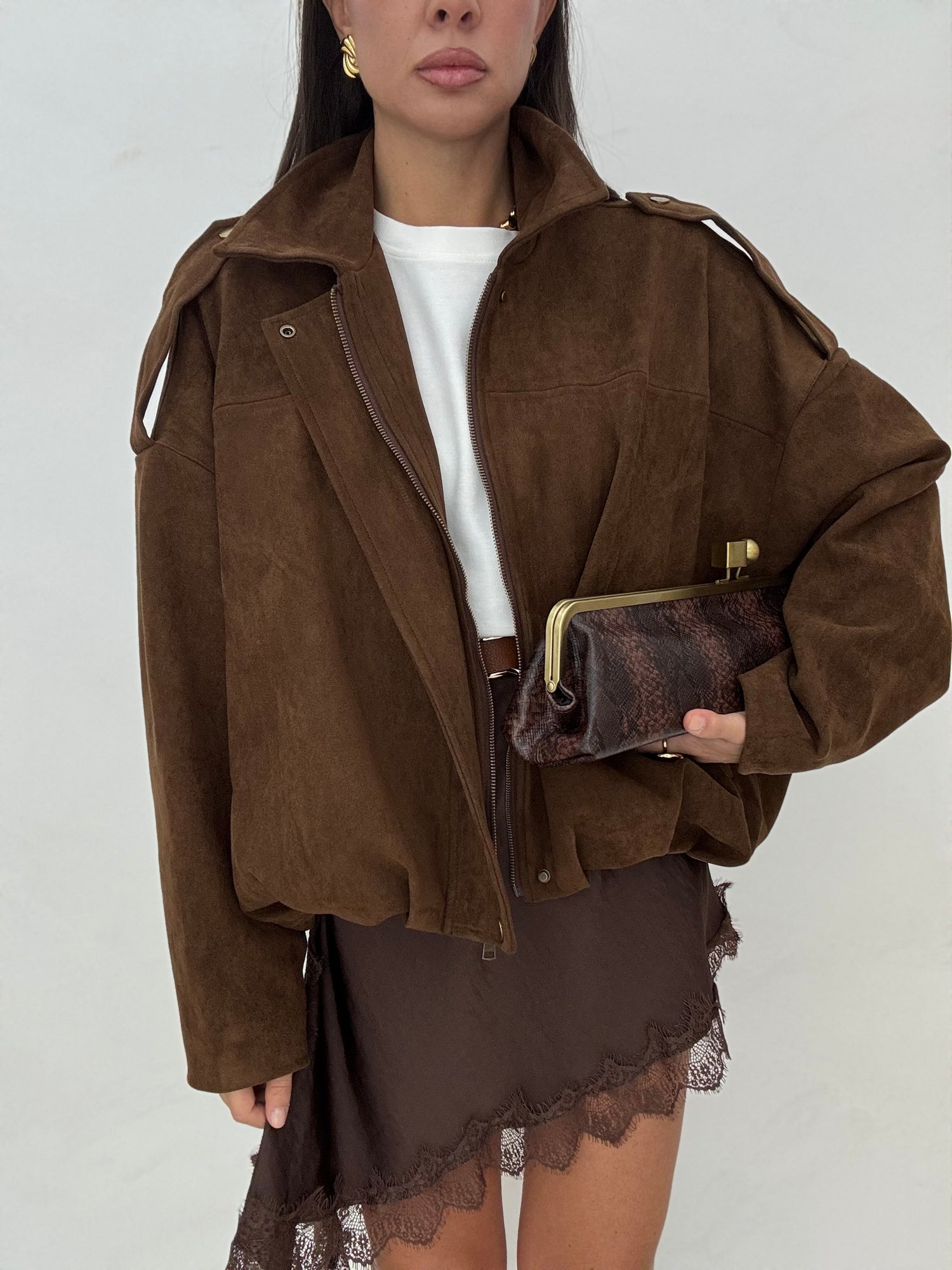 Bomber ‘TRENDY IN SUEDE’ Cacao