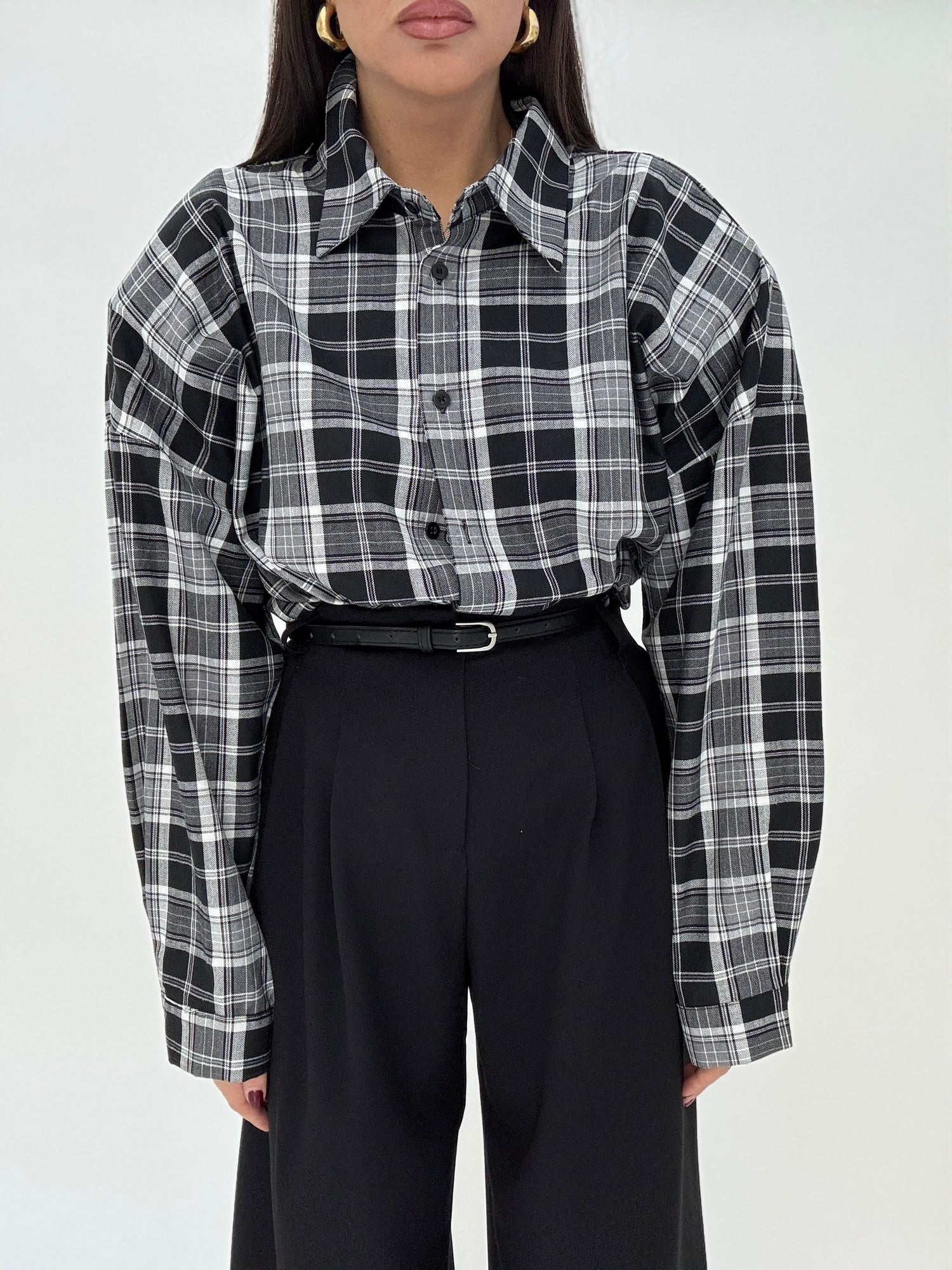 Camicia ‘100% COTONE’ con spalline a righe Bianco e Nero