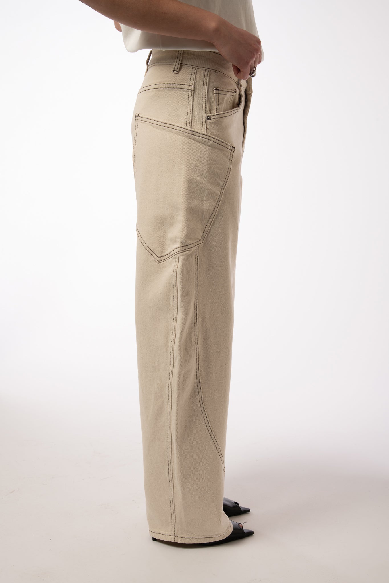 Jeans ‘TASCONI E CUCITURE’ Panna