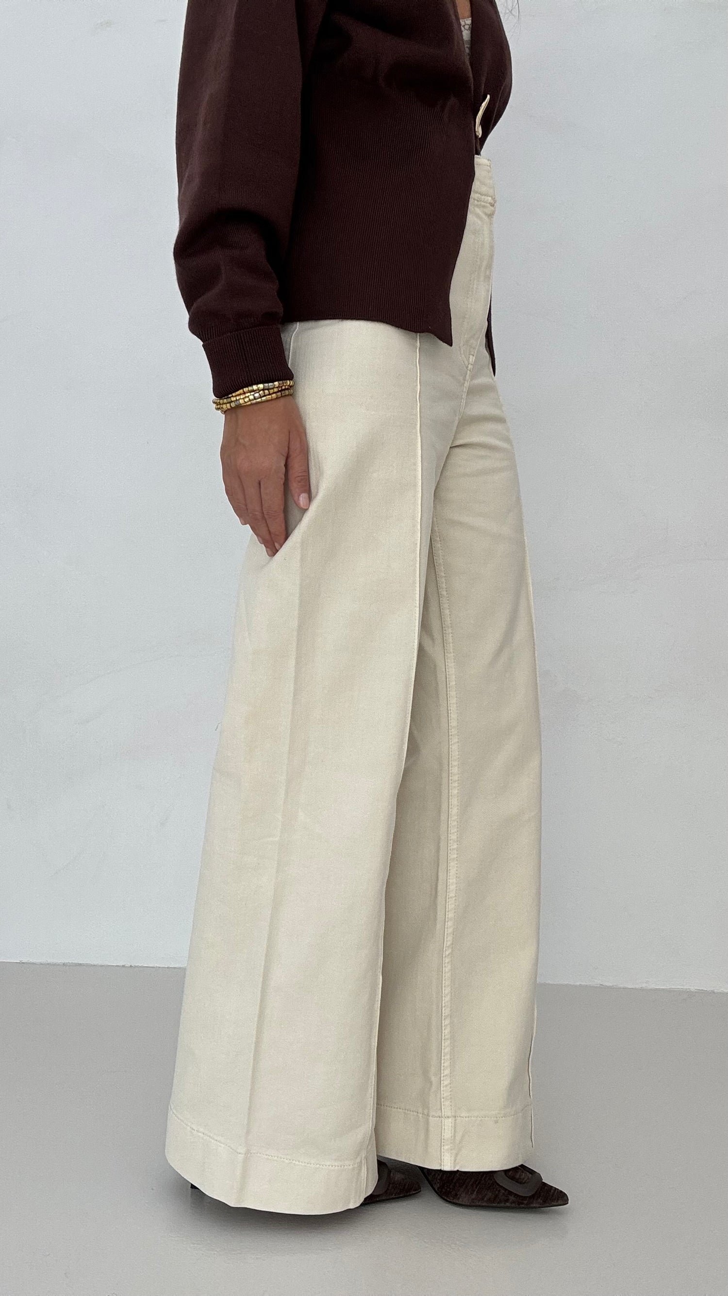 Jeans ‘GANCETTO 98%COTONE’ Panna