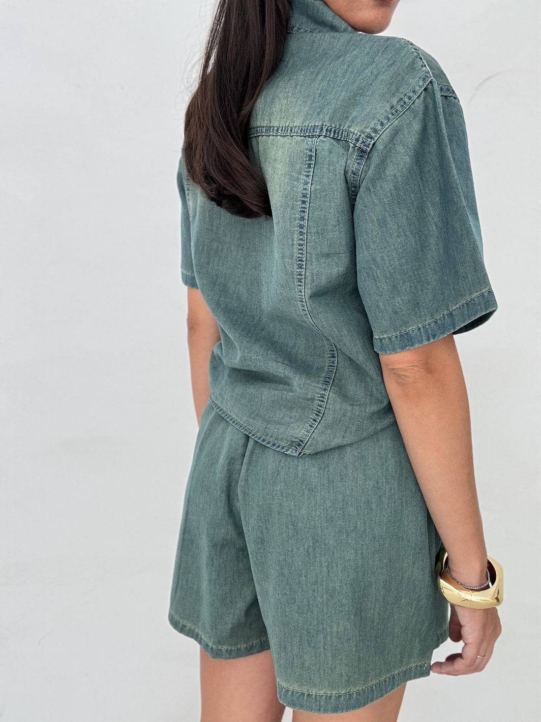 Coordinato ‘NINA’ 65%COTONE Denim Slavato