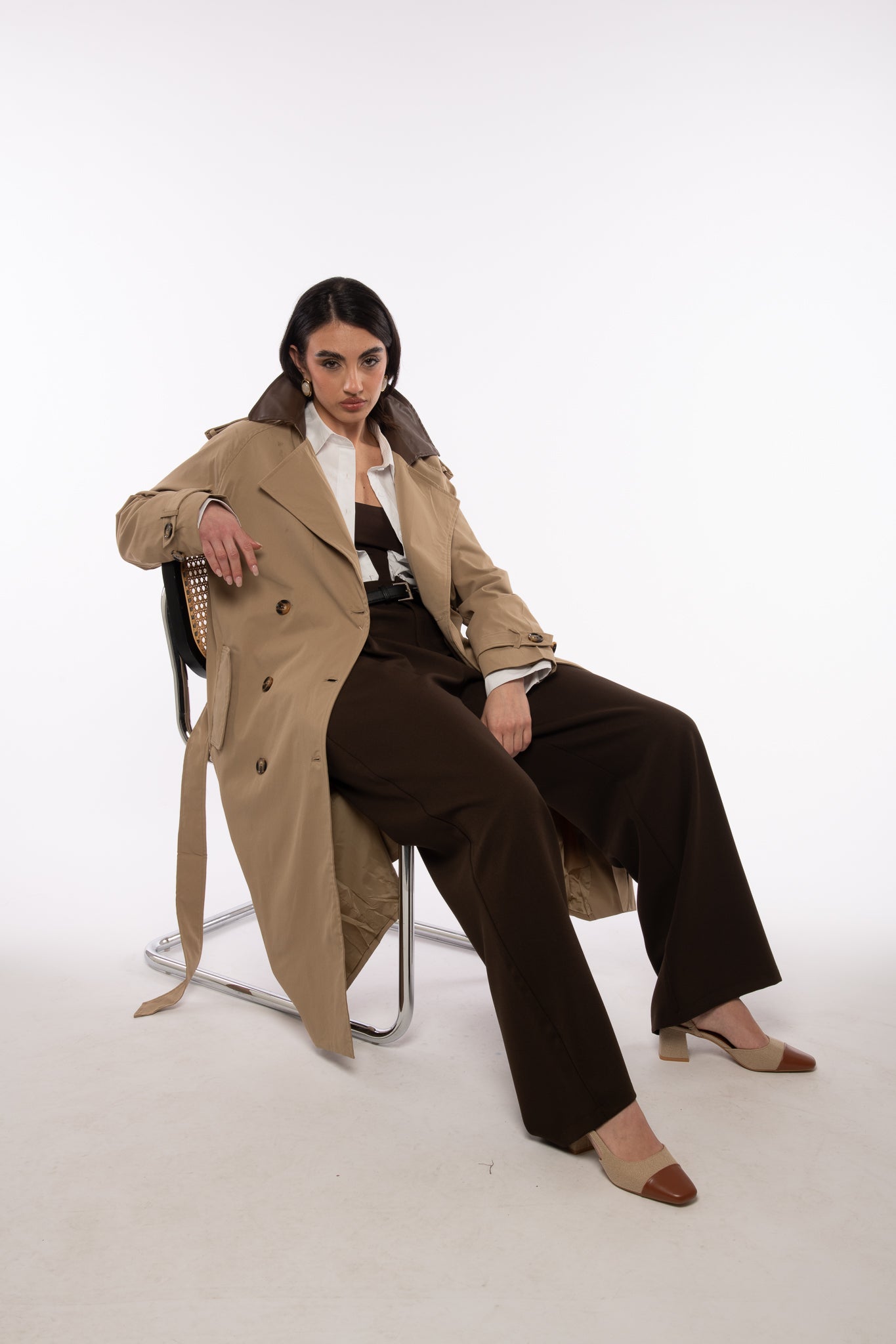Trench ‘DETTAGLI ECOPELLE’ Camel