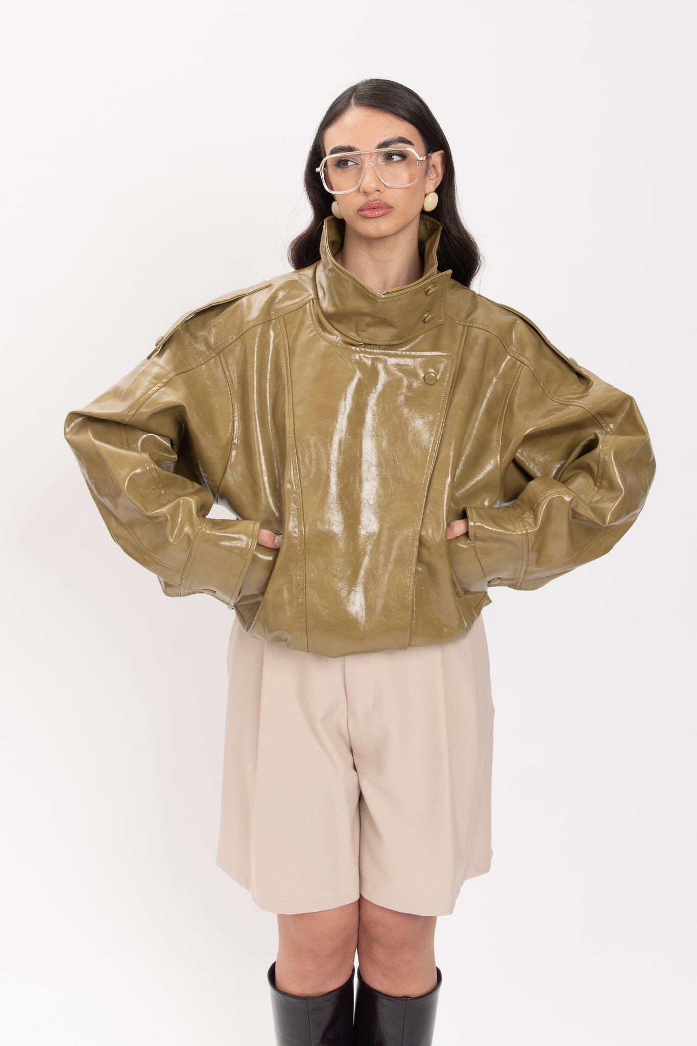 Bomber ‘COLLO ALTO’ Verde Pistacchio