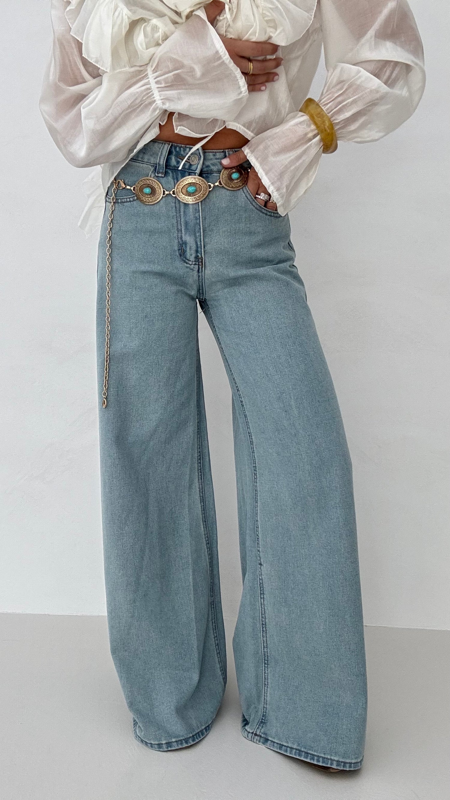 Jeans ‘PALAZZO BASIC’ Denim Chiaro