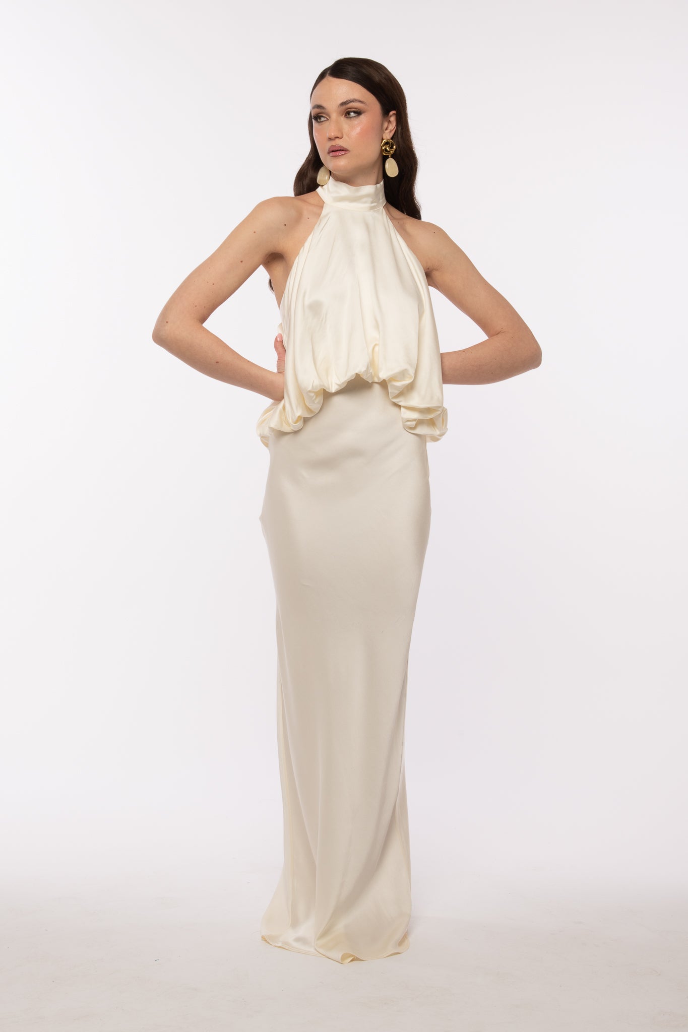 Abito Simil Raso ‘SCOLLO HALTER’ By Lumina Panna