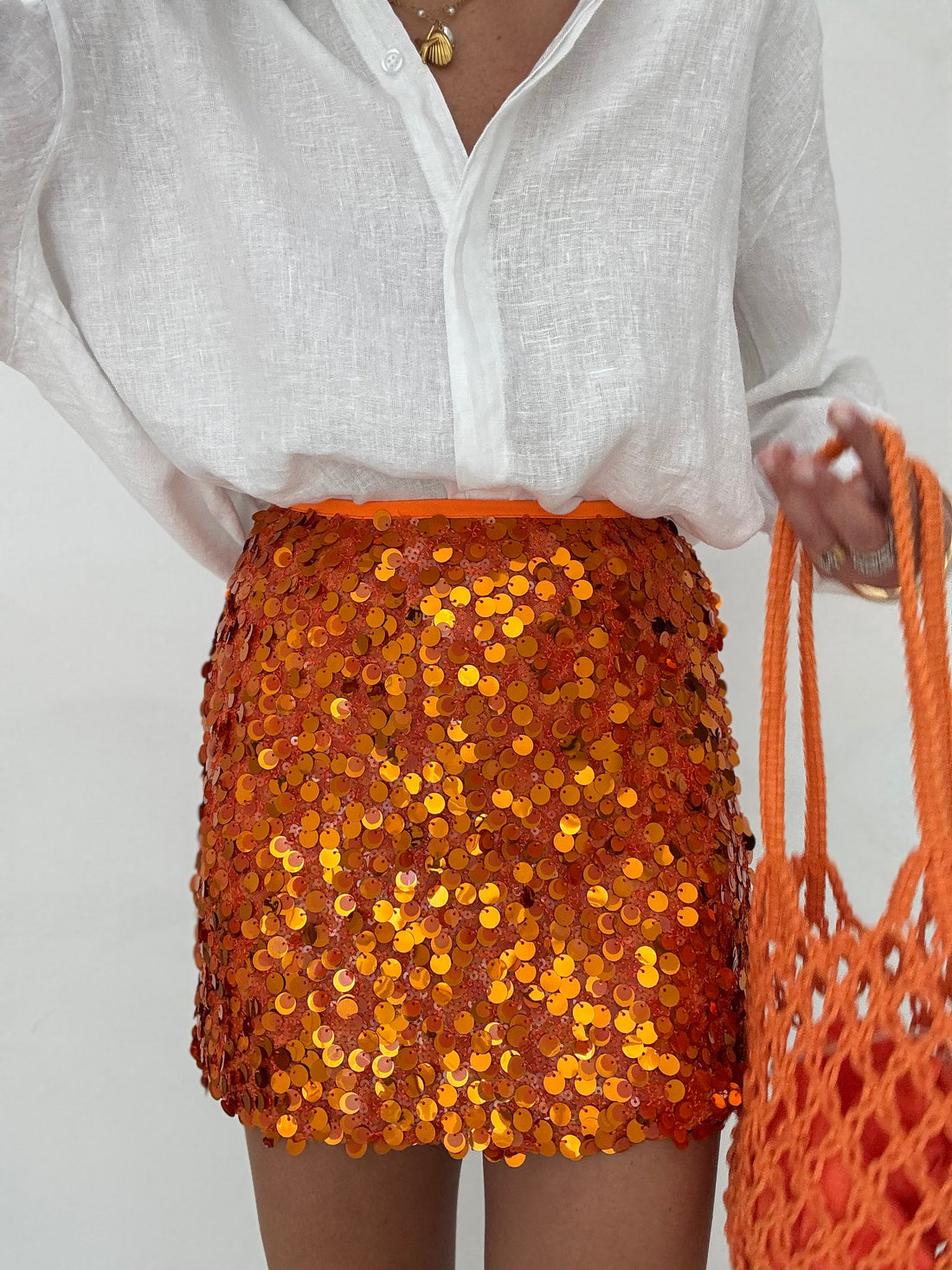 Gonna ‘PAILLETTES’ Arancio