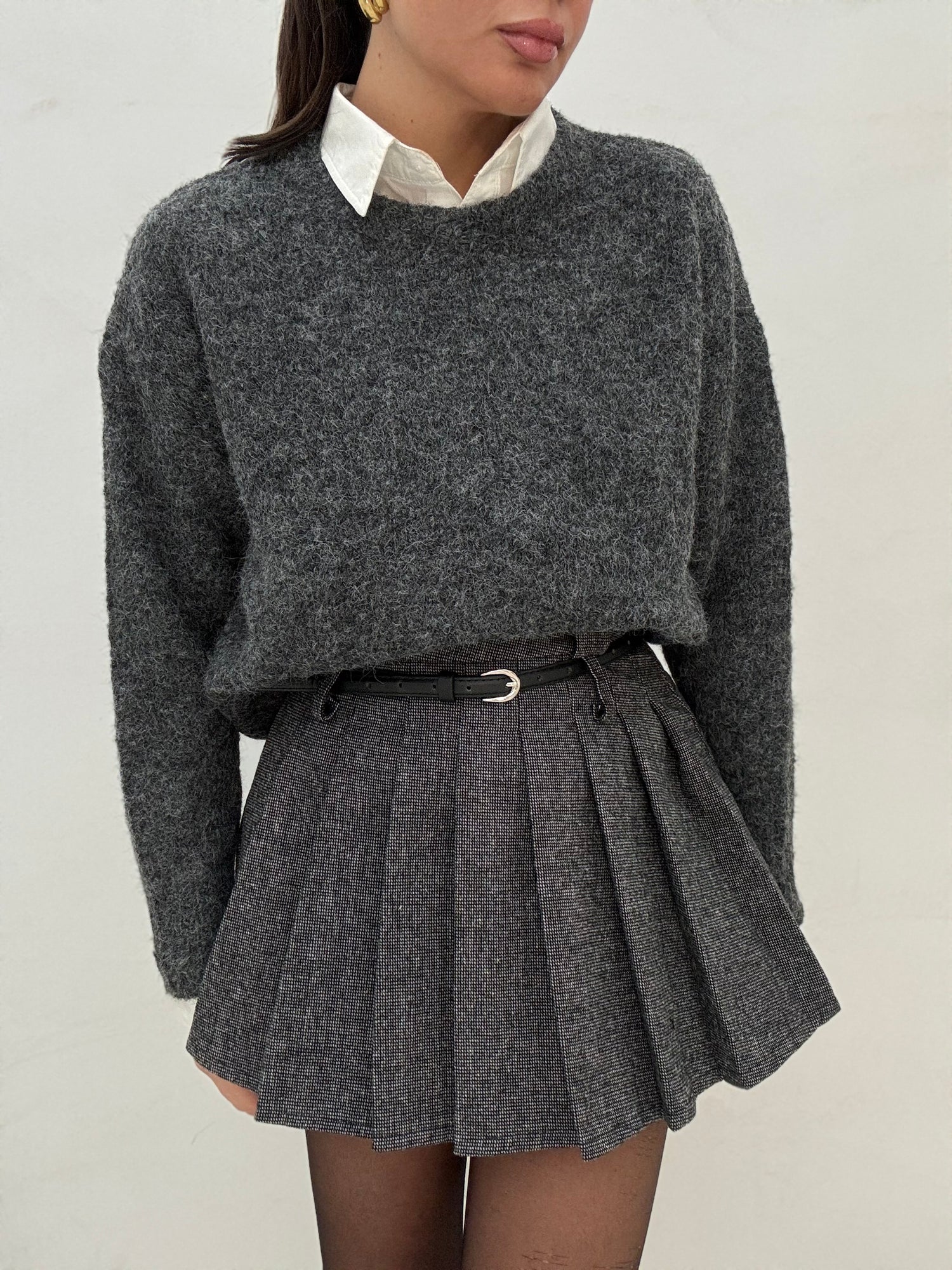 Maglione ‘BASIC GIROCOLLO’ Grigio Scuro