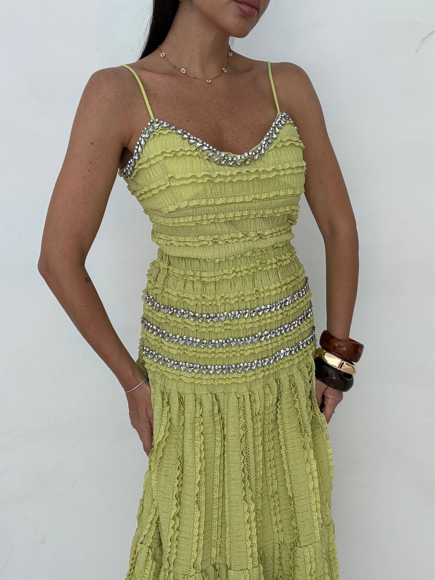 Coordinato ‘STRASS’ Top+Gonna Pistacchio