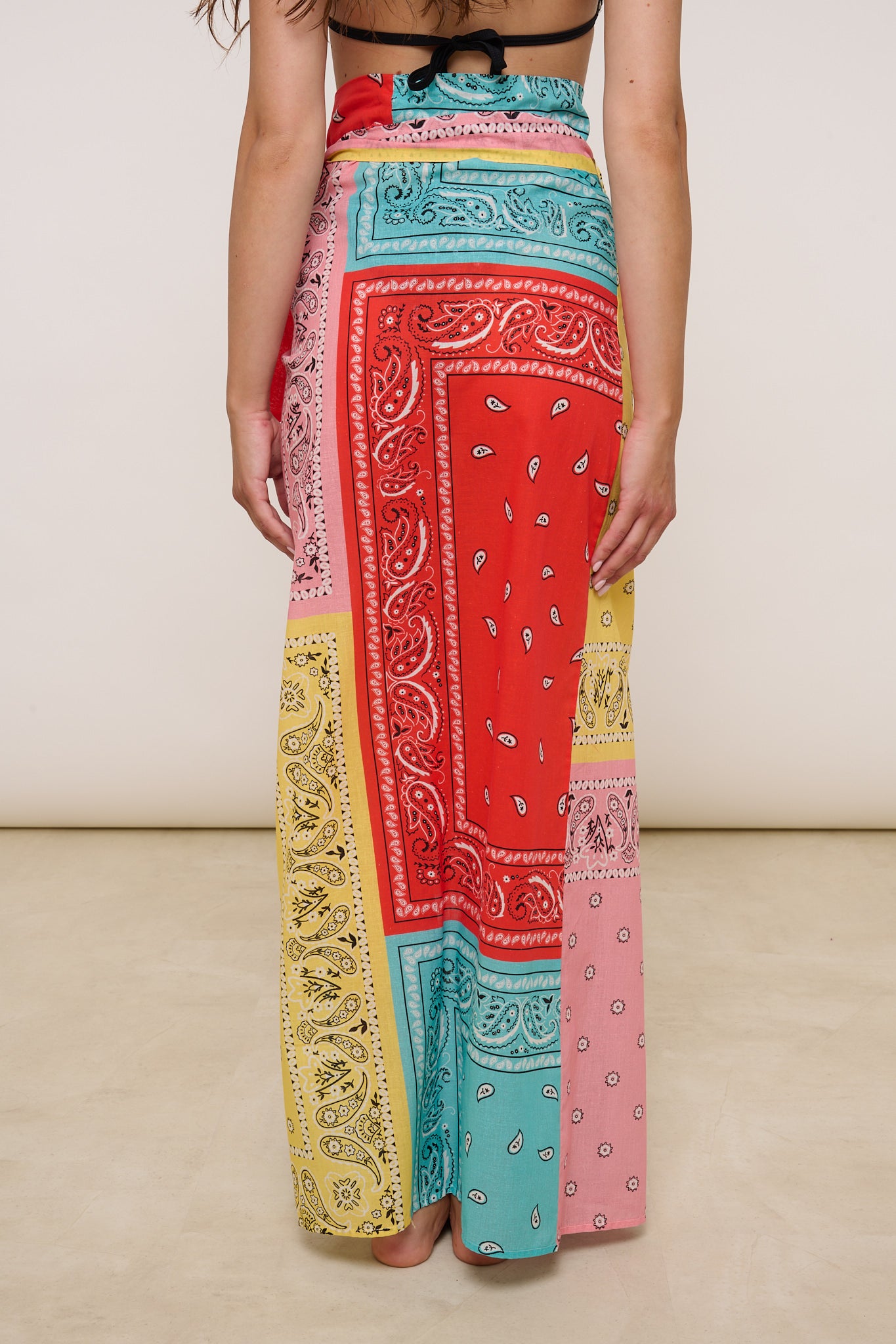 Gonna/Pareo ‘100%COTONE’ Fantasia Bandana Tiffany e Rosso