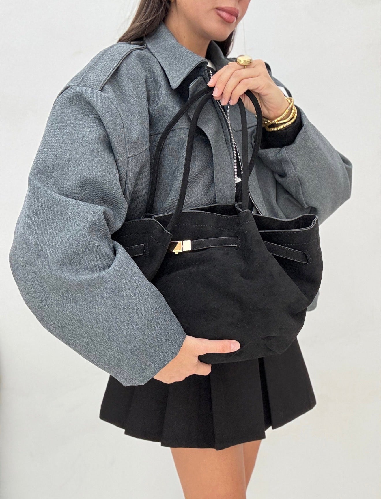 Borsa Suede ‘FIBBIA ORO’ VARI COLORI