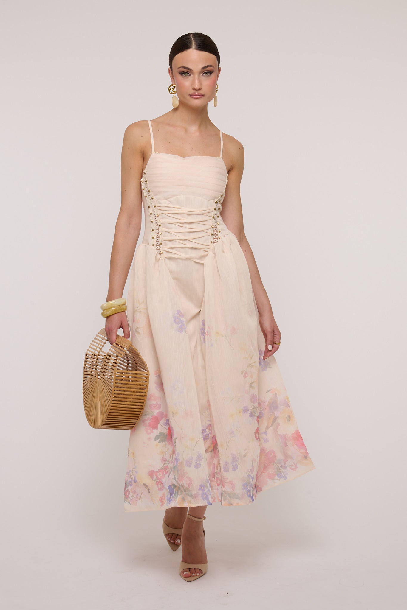 Abito ‘FINTE STRINGHE’ in Chiffon Panna