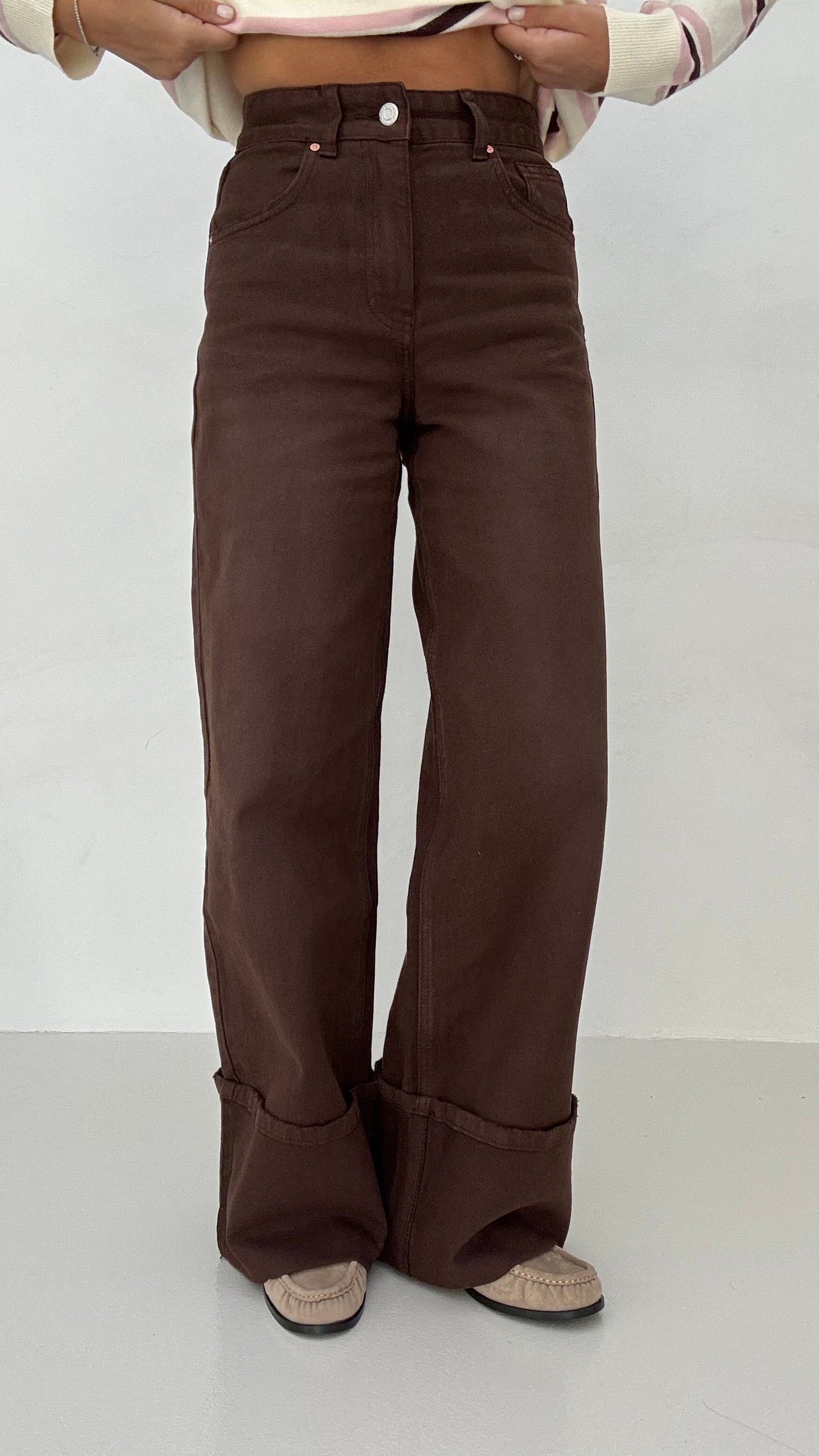 Jeans ‘MAXI PIEGONE’ Cacao