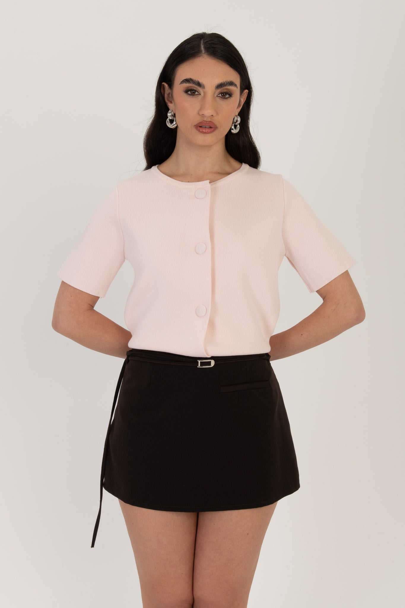 Maglione ‘BOTTONI RIVESTITI’ Rosa