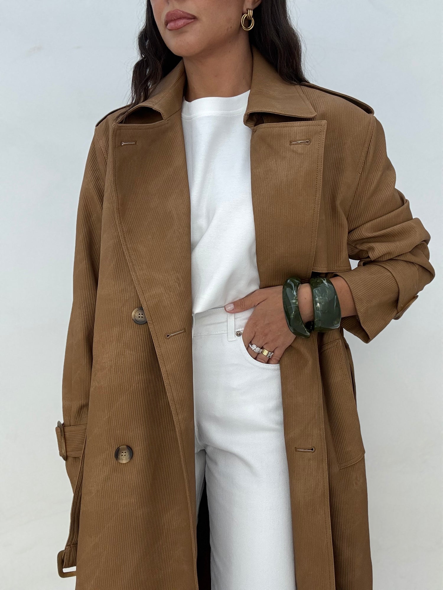 Trench Lungo ‘By Lumina Ecopelle’ Camel