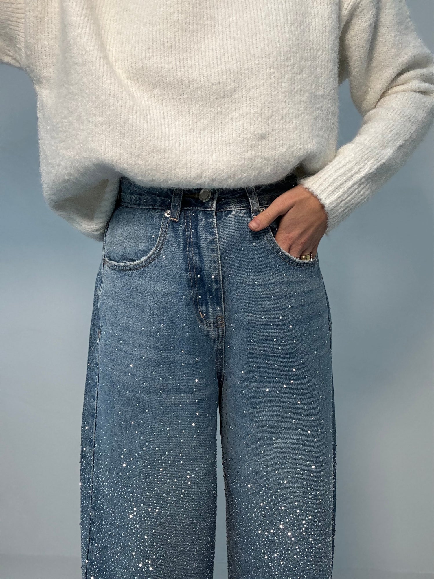 Jeans ‘TOTAL STRASS’ Denim chiaro