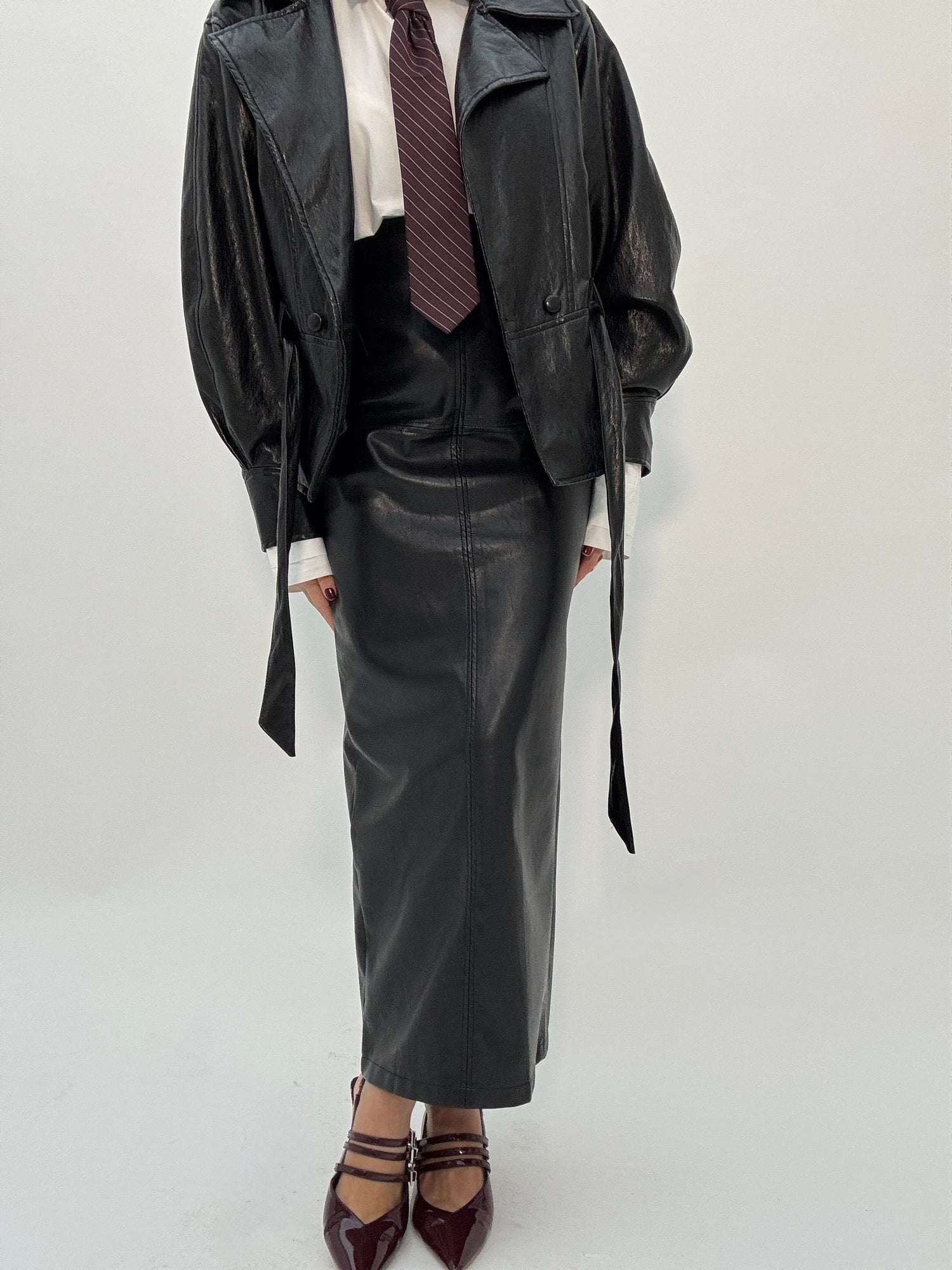 Gonna ‘CUCITURE’ in ecopelle Nera