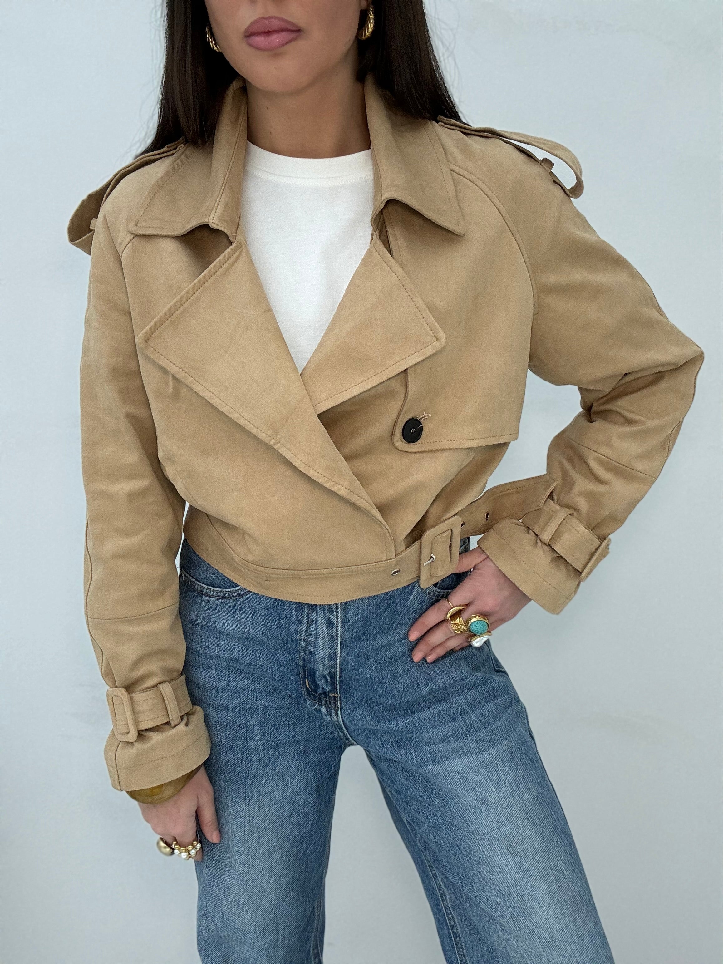 Trench crop in ‘CAMOSCIO’ Camel