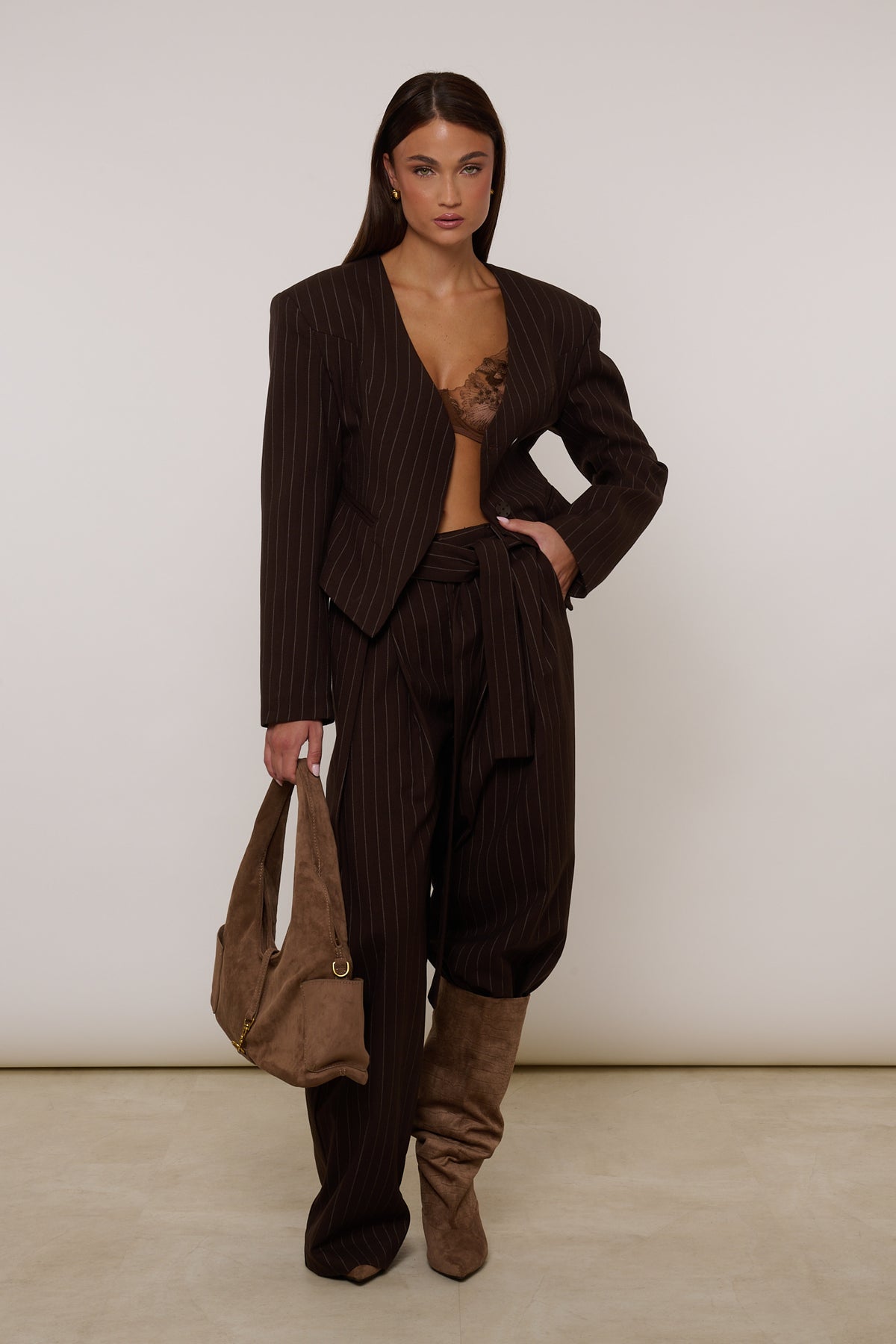 Pantalone ‘BY LUMINA’ Righe Cacao