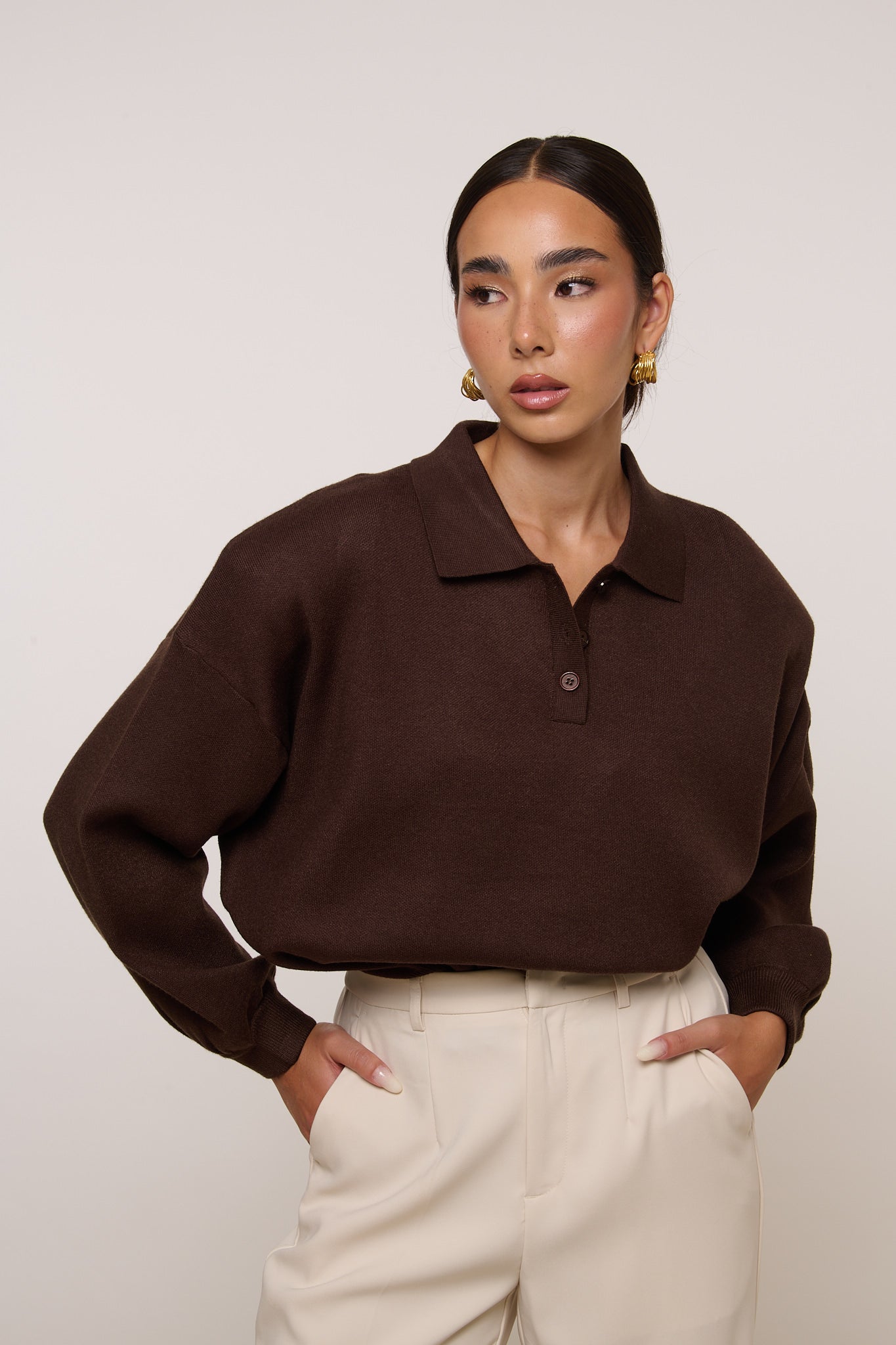 Maglione/Polo con spalline Cacao