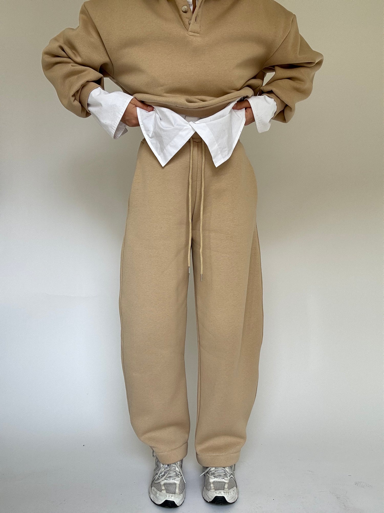 Pantalone Tuta ‘BARREL PILE INTERNO’ Panna