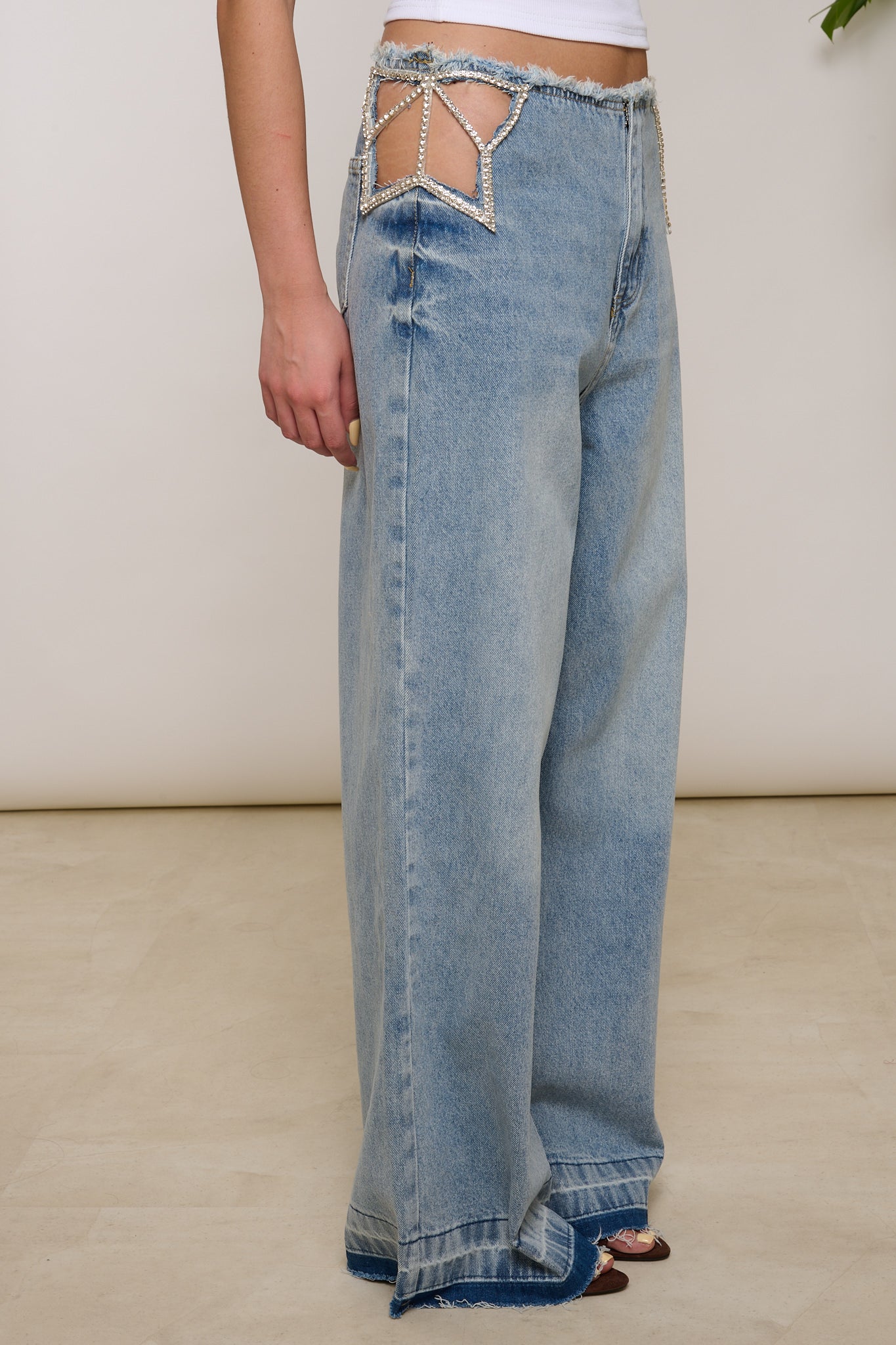 Jeans ‘STRASS LATERALI’