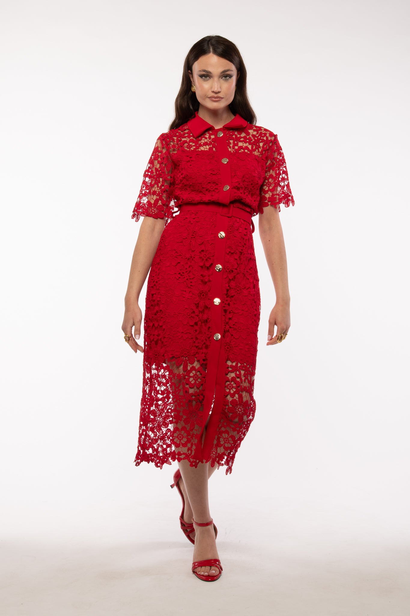 Abito ‘DAPHNE 2.0 in pizzo Rosso