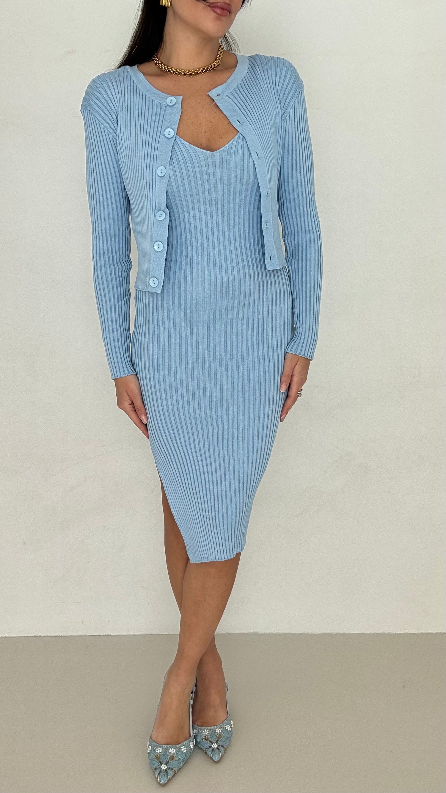 Abito+Cardigan Azzurro