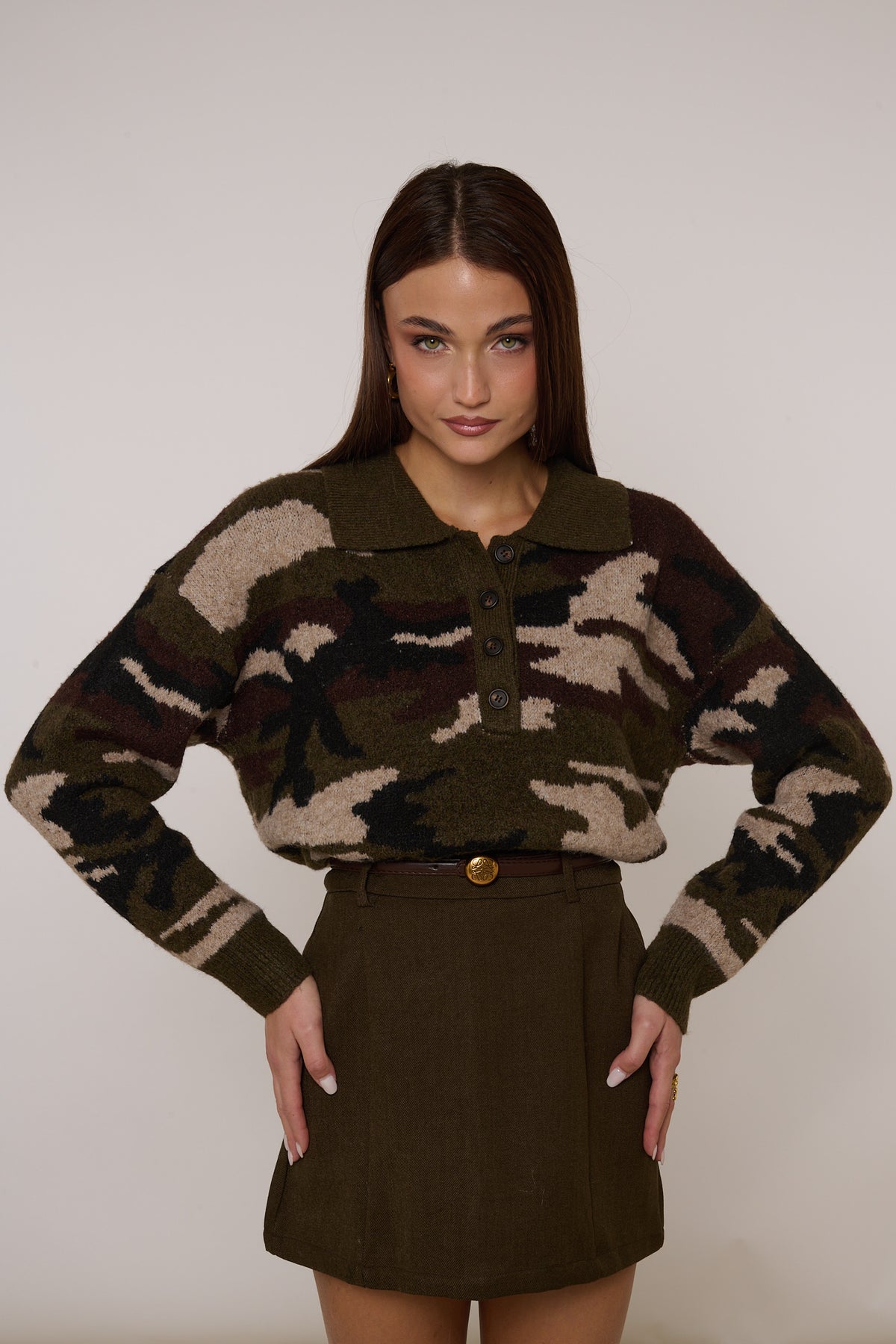 Maglione/Polo ‘10% LANA’ Camouflage