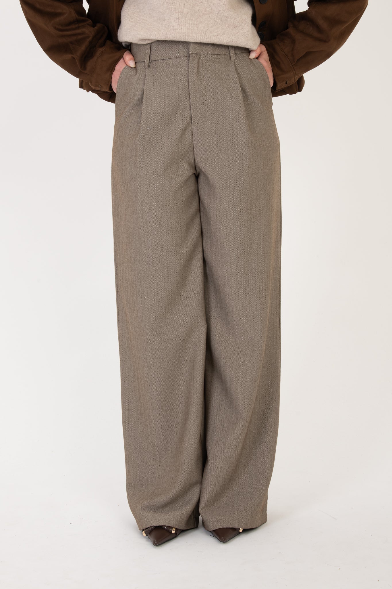 Pantalone classico ‘EFFETTO SPIGATO’