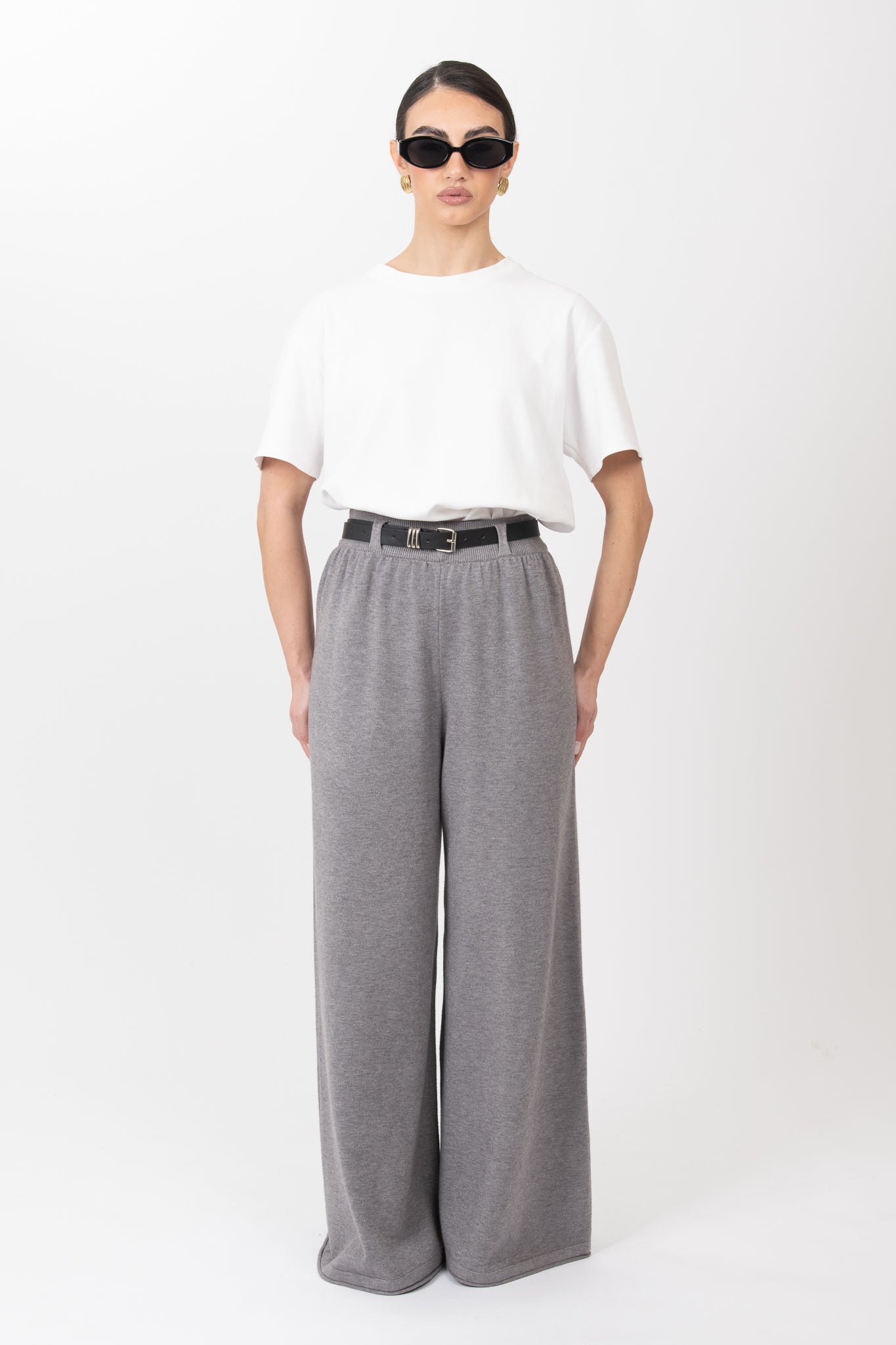 Pantalone ‘LANA RASATA’ con cintura Grigio