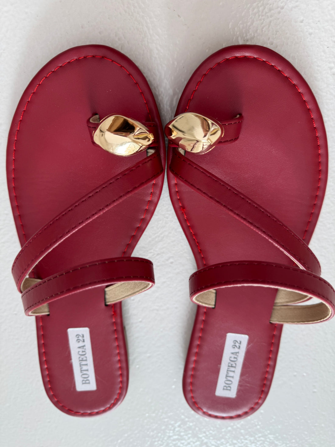 Sandalo ‘DETTAGLIO ORO’ Rosso